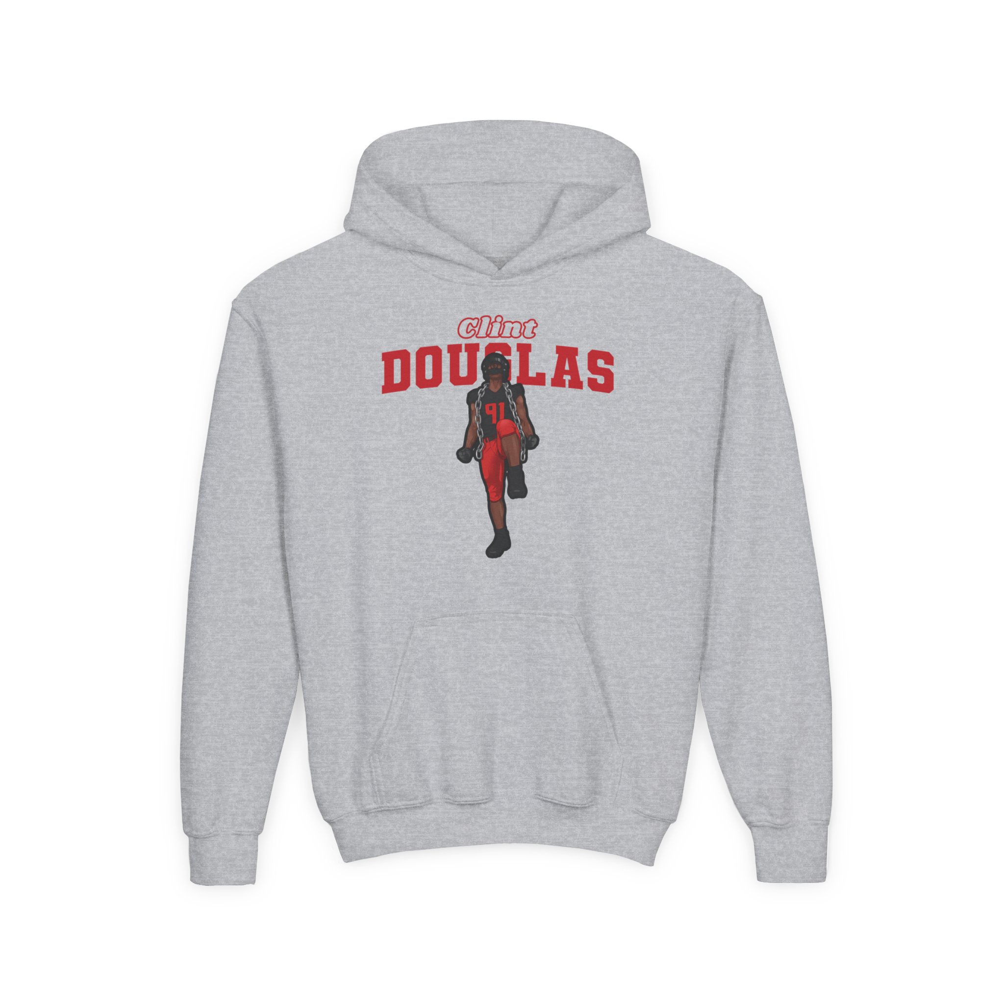 Youth Hoodie — character_name_arch in Grey