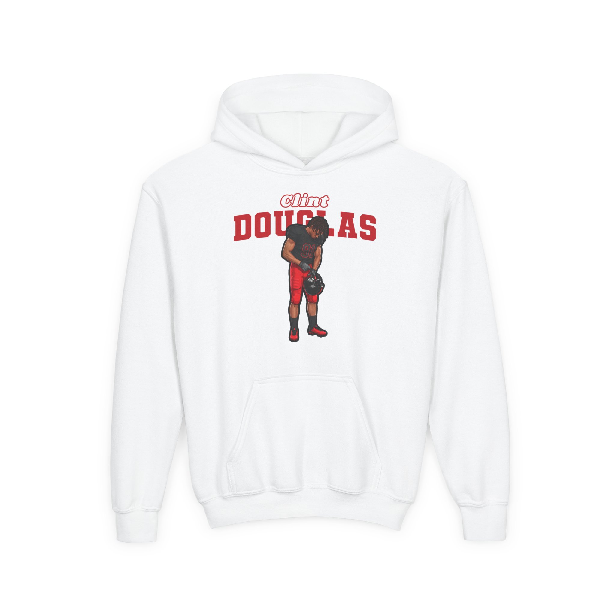 Youth Hoodie — character_name_arch in White