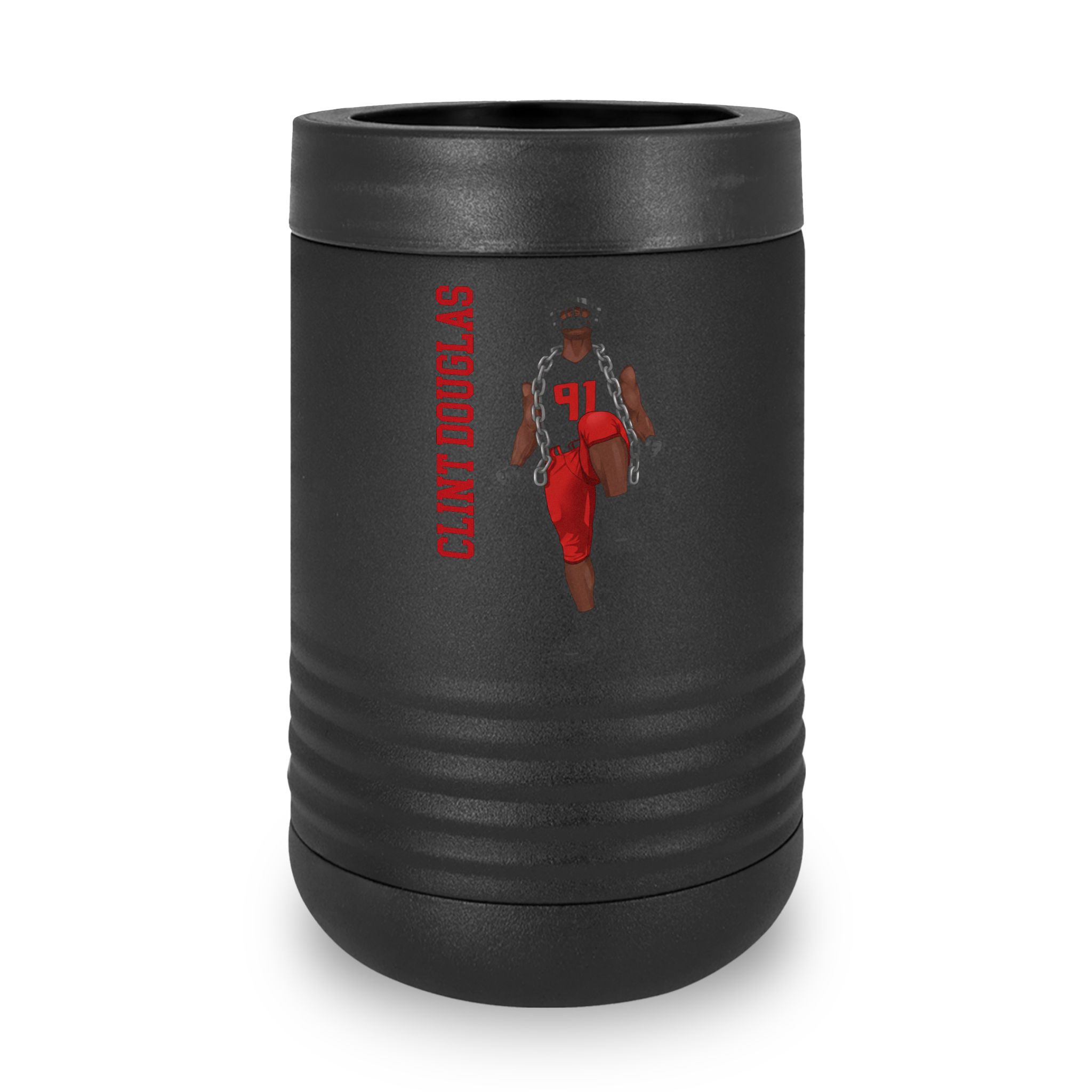 Stainless Can Cooler — character_name_vertical in Black