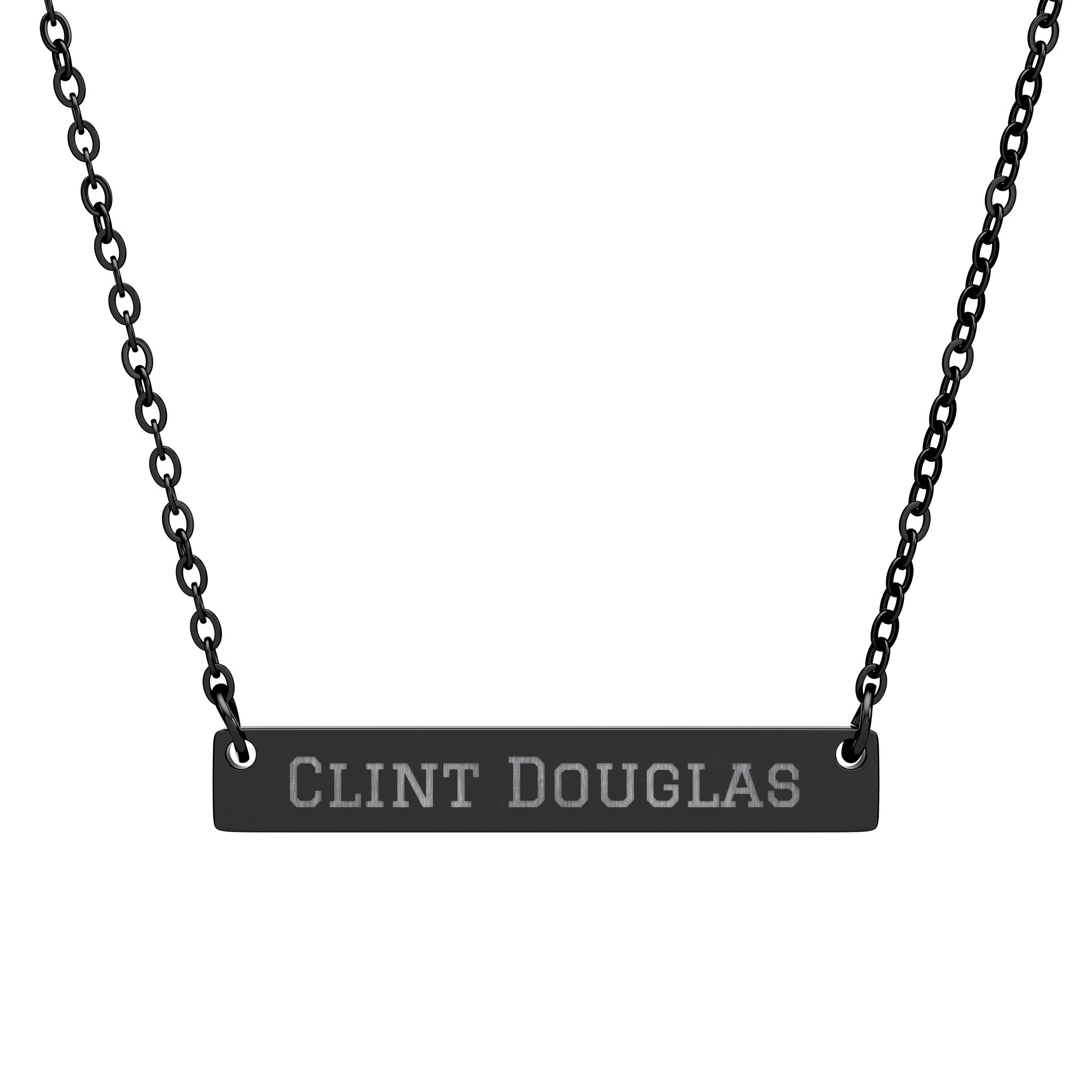 Engraved Bar Necklace — Classic in Black