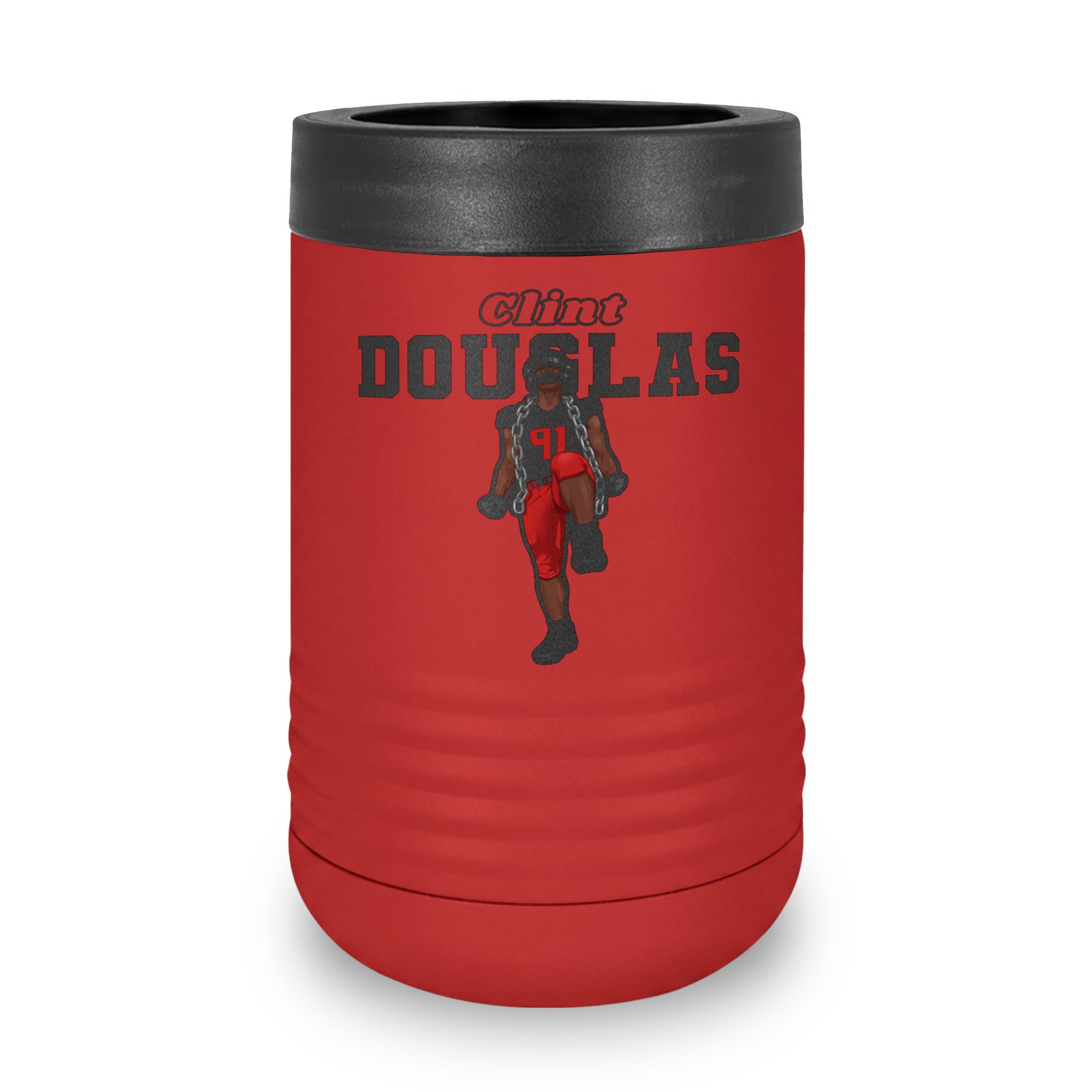 Stainless Can Cooler — character_name_arch in Red