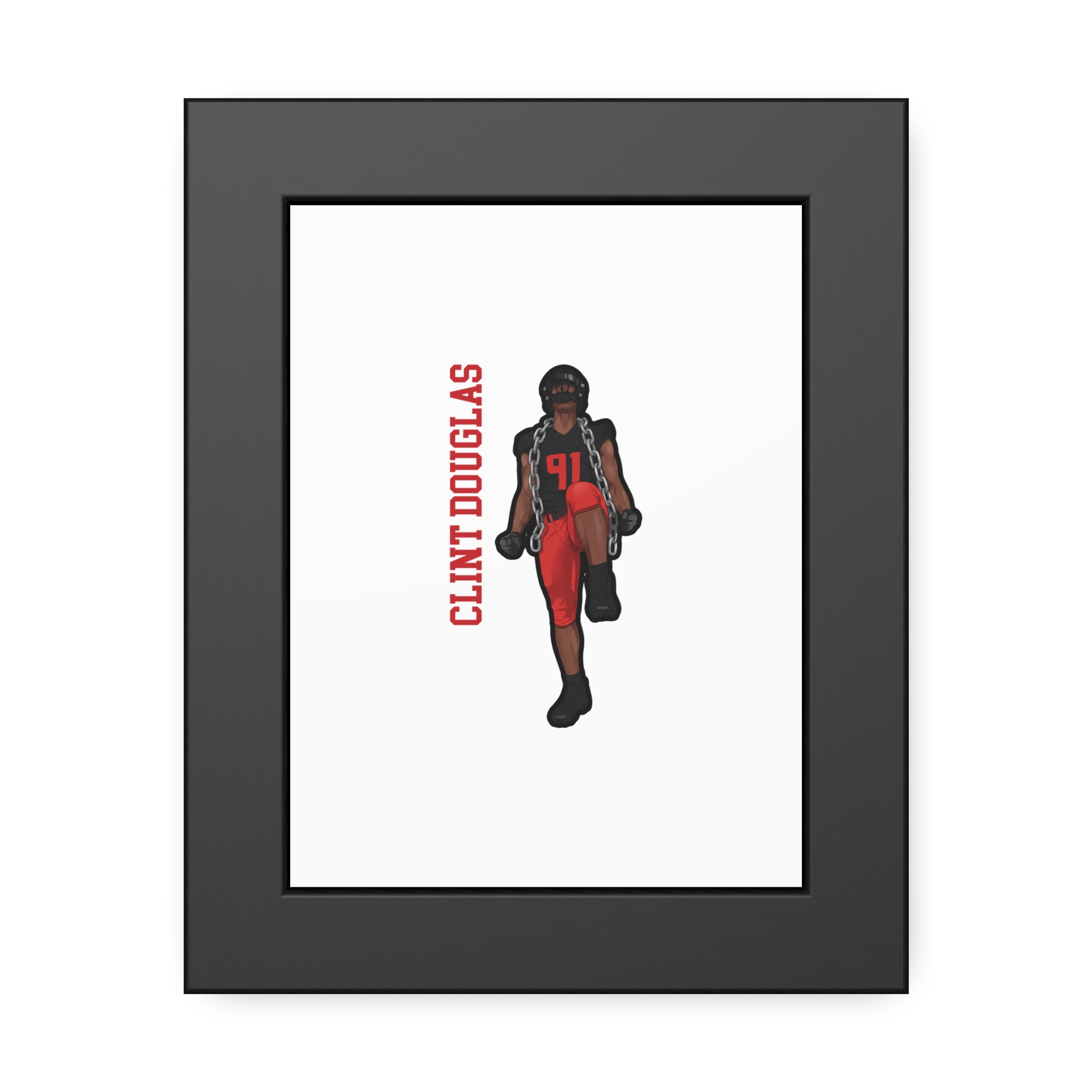 Framed Poster — character_name_vertical in Black