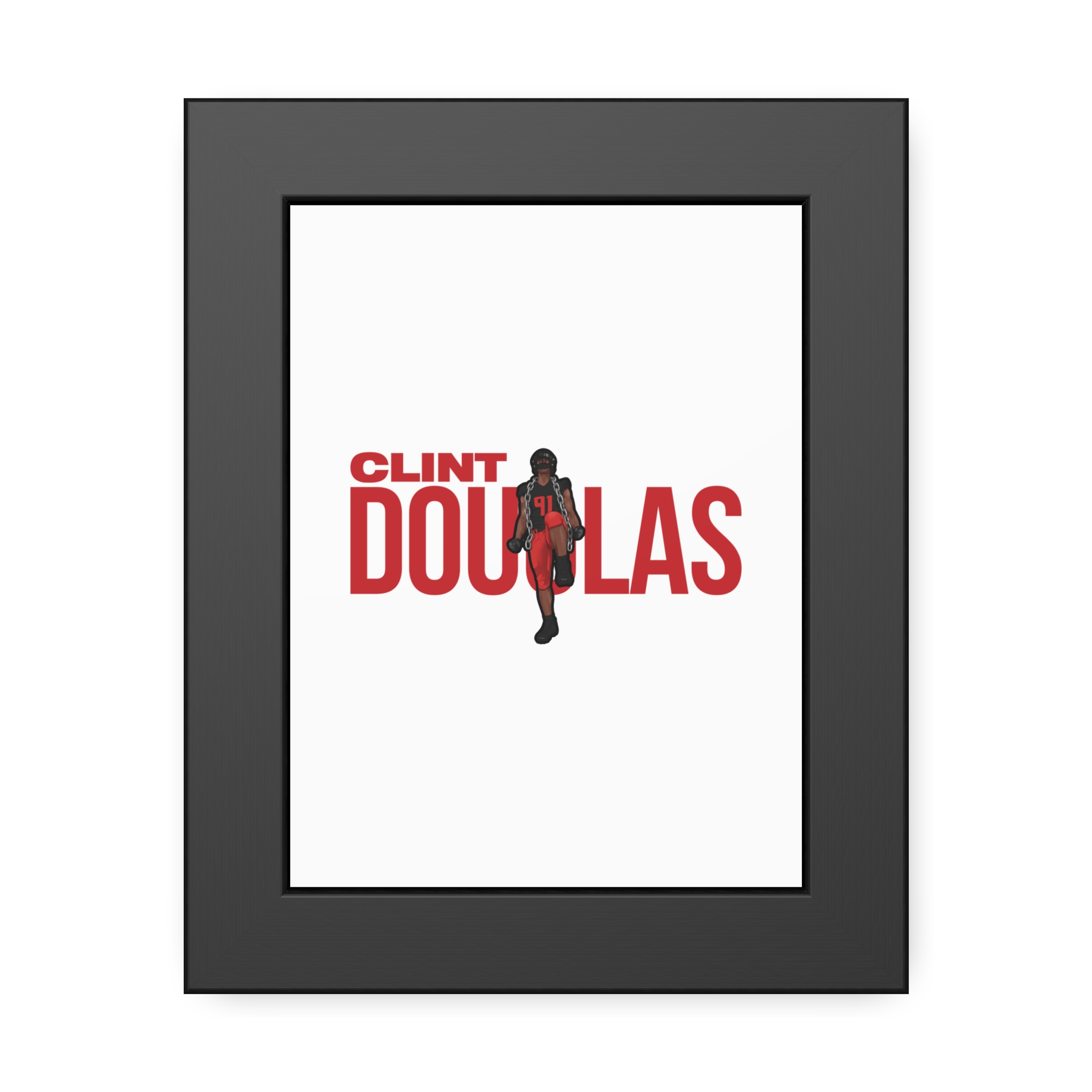 Framed Poster — character_player_name in Black