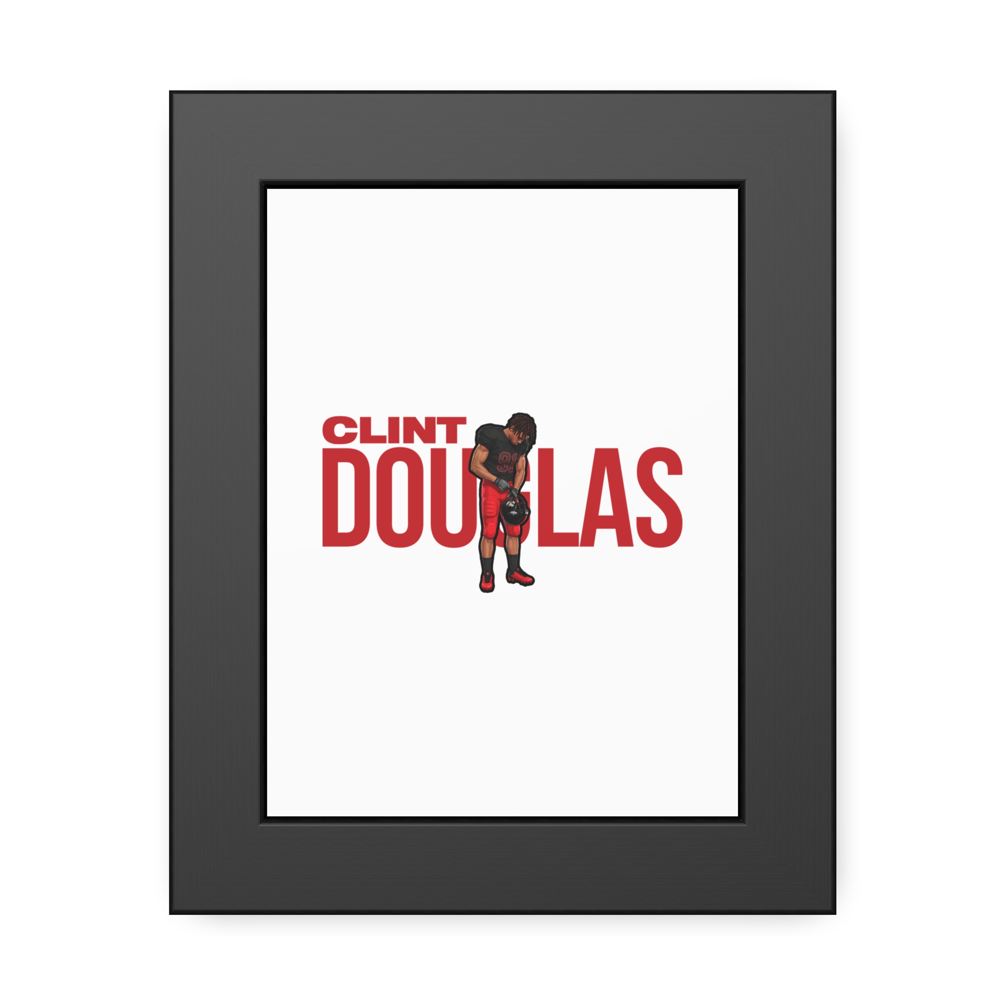 Framed Poster — character_player_name in Black