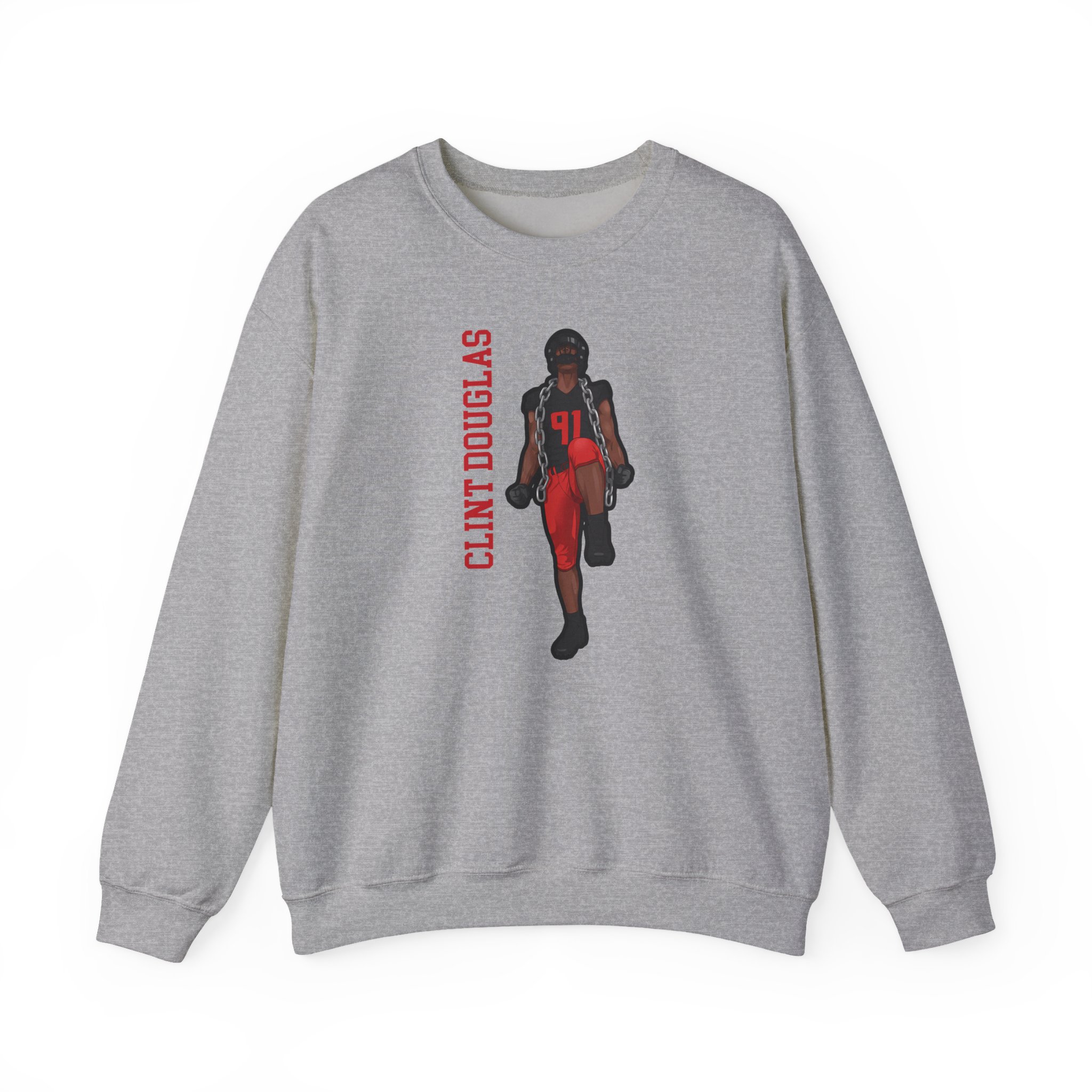 Crewneck Sweatshirt — character_name_vertical in Grey
