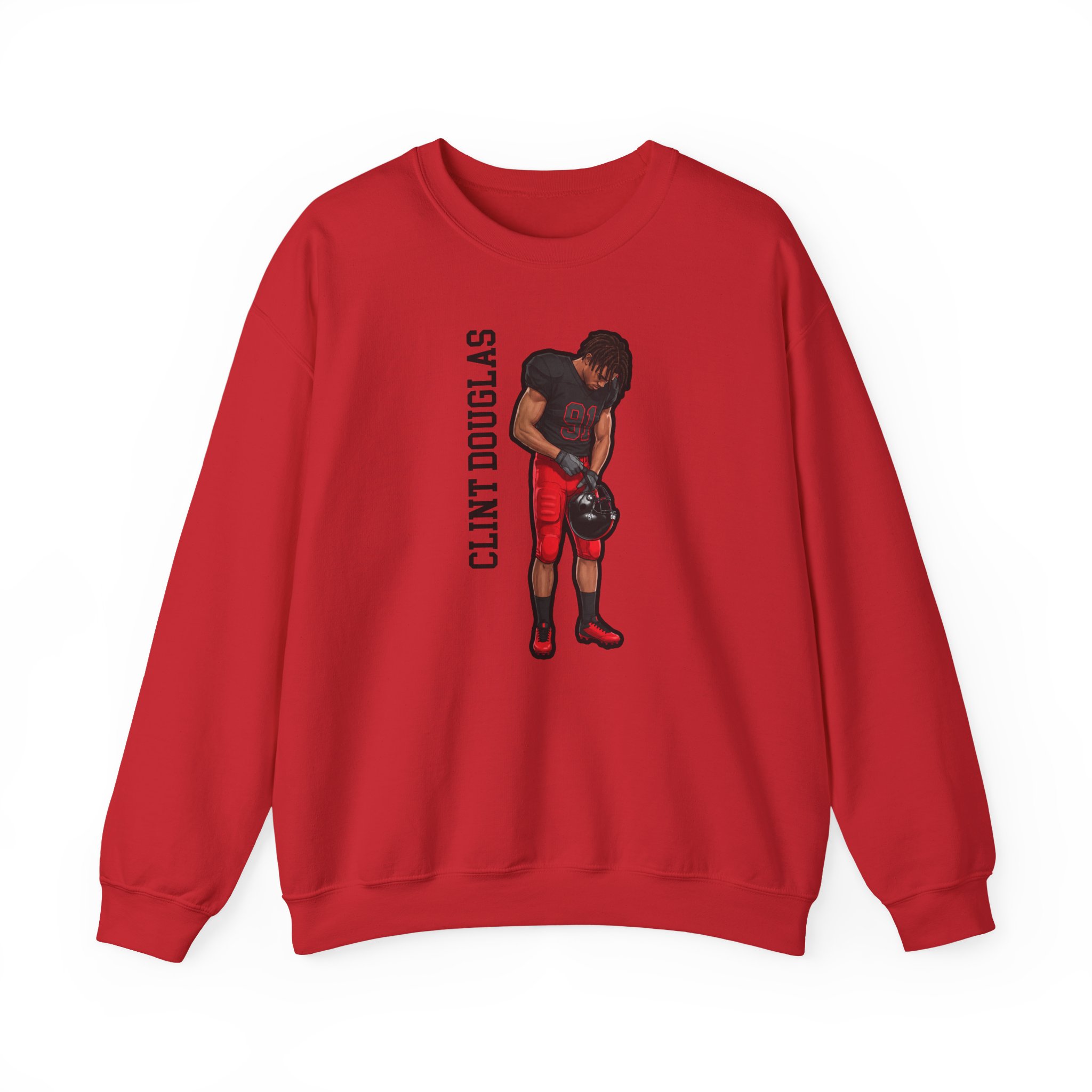 Crewneck Sweatshirt — character_name_vertical in Red