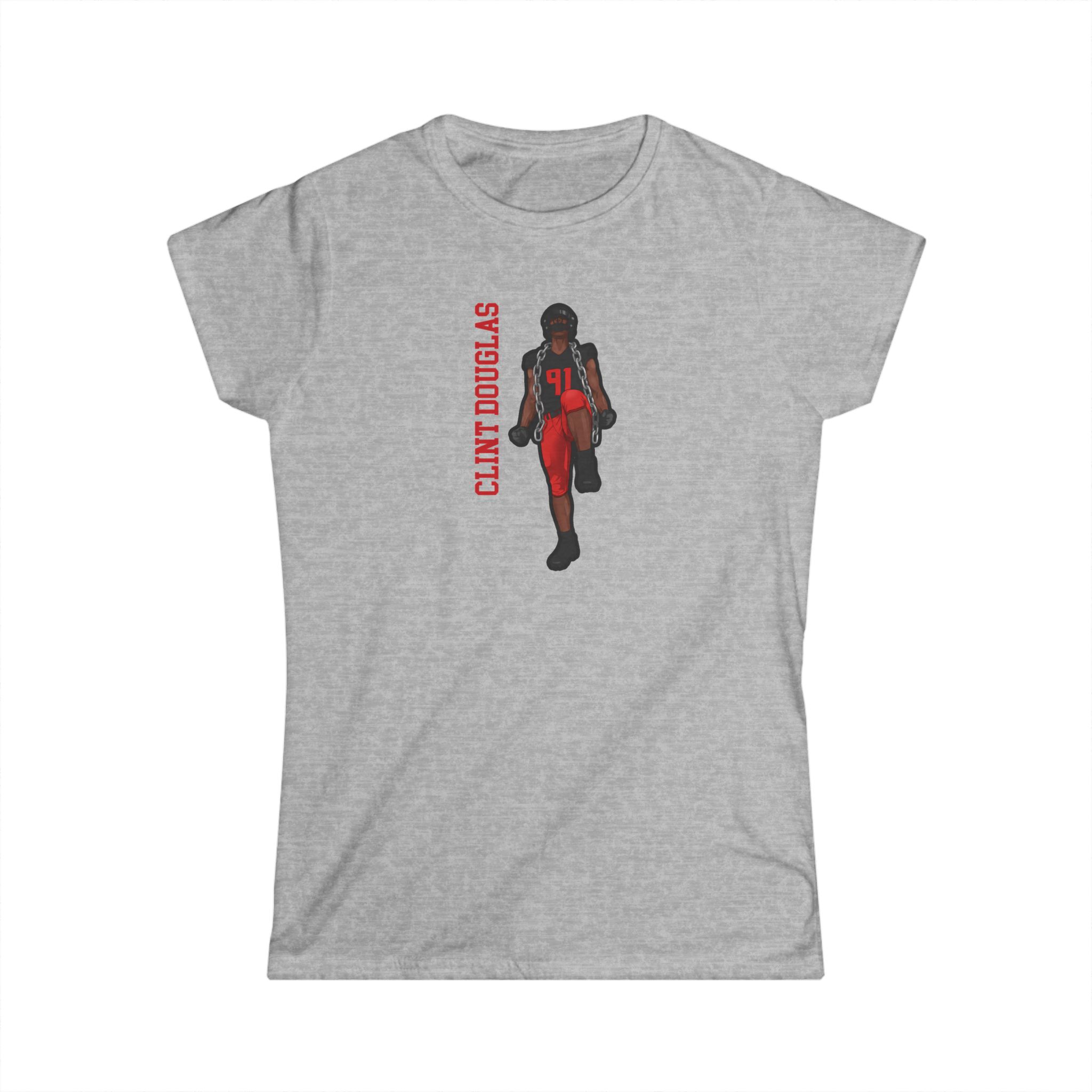 Women's Softstyle Tee — character_name_vertical in Grey