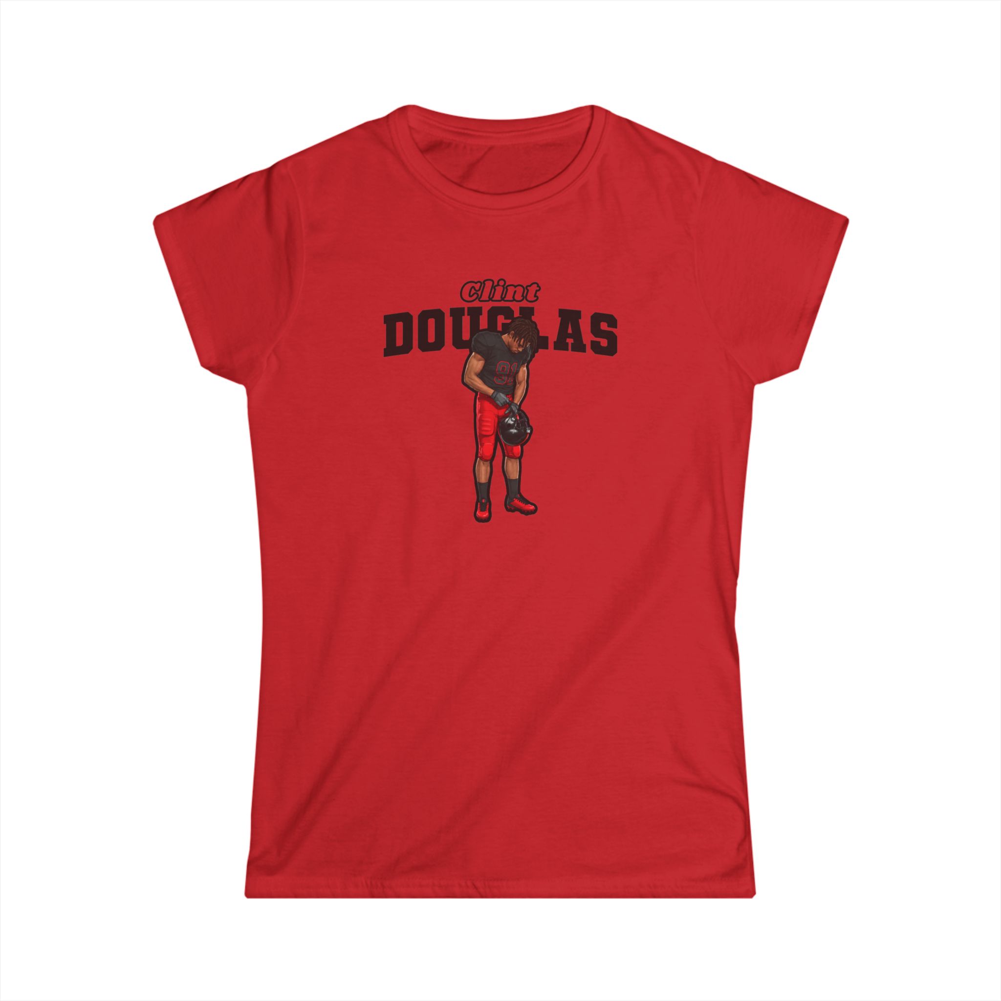 Women's Softstyle Tee — character_name_arch in Red