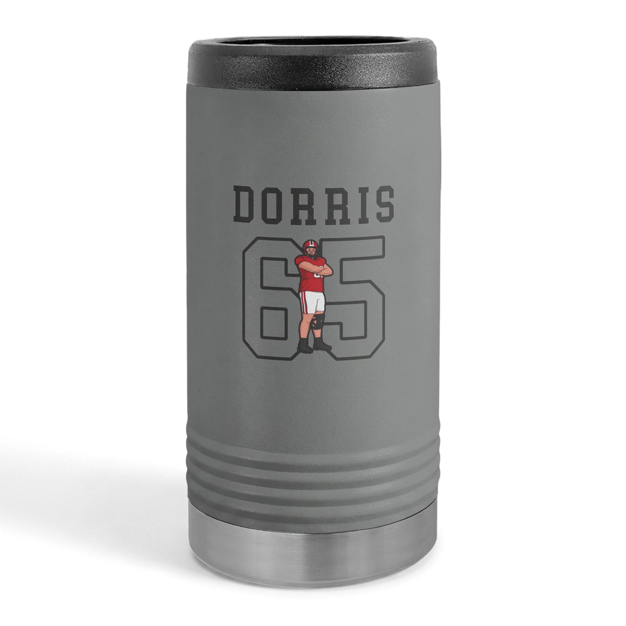 Slim Stainless Can Cooler — character_shirsey in Grey