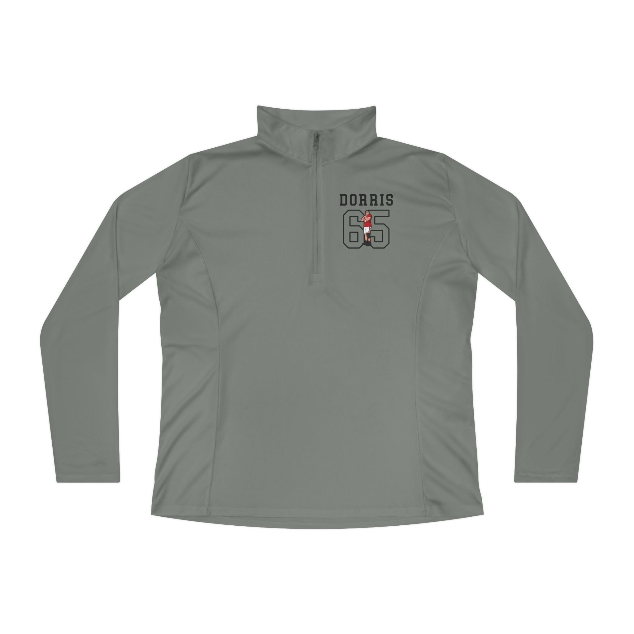 Women's Q-Zip Pullover — character_shirsey in Grey