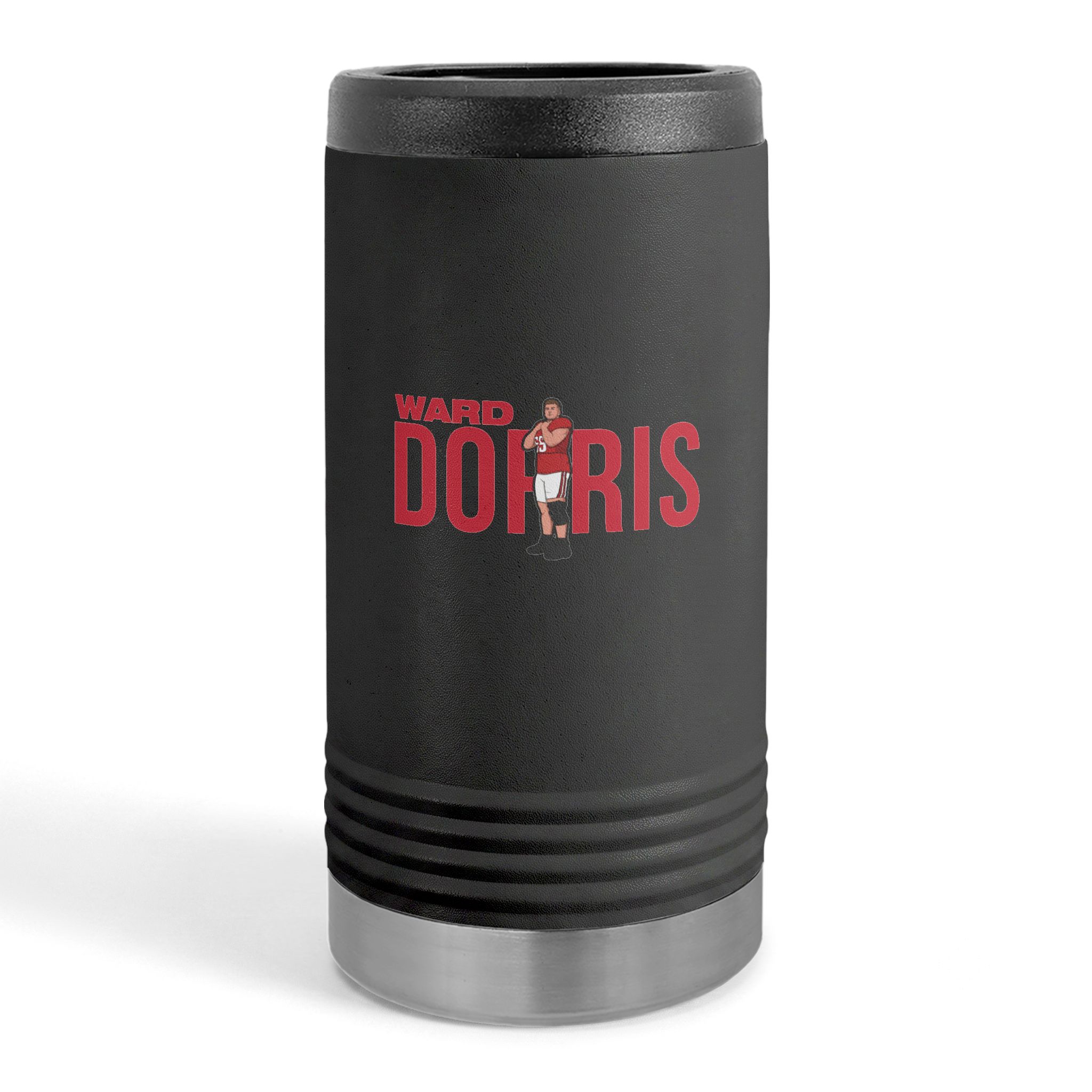 Slim Stainless Can Cooler — character_player_name in Black