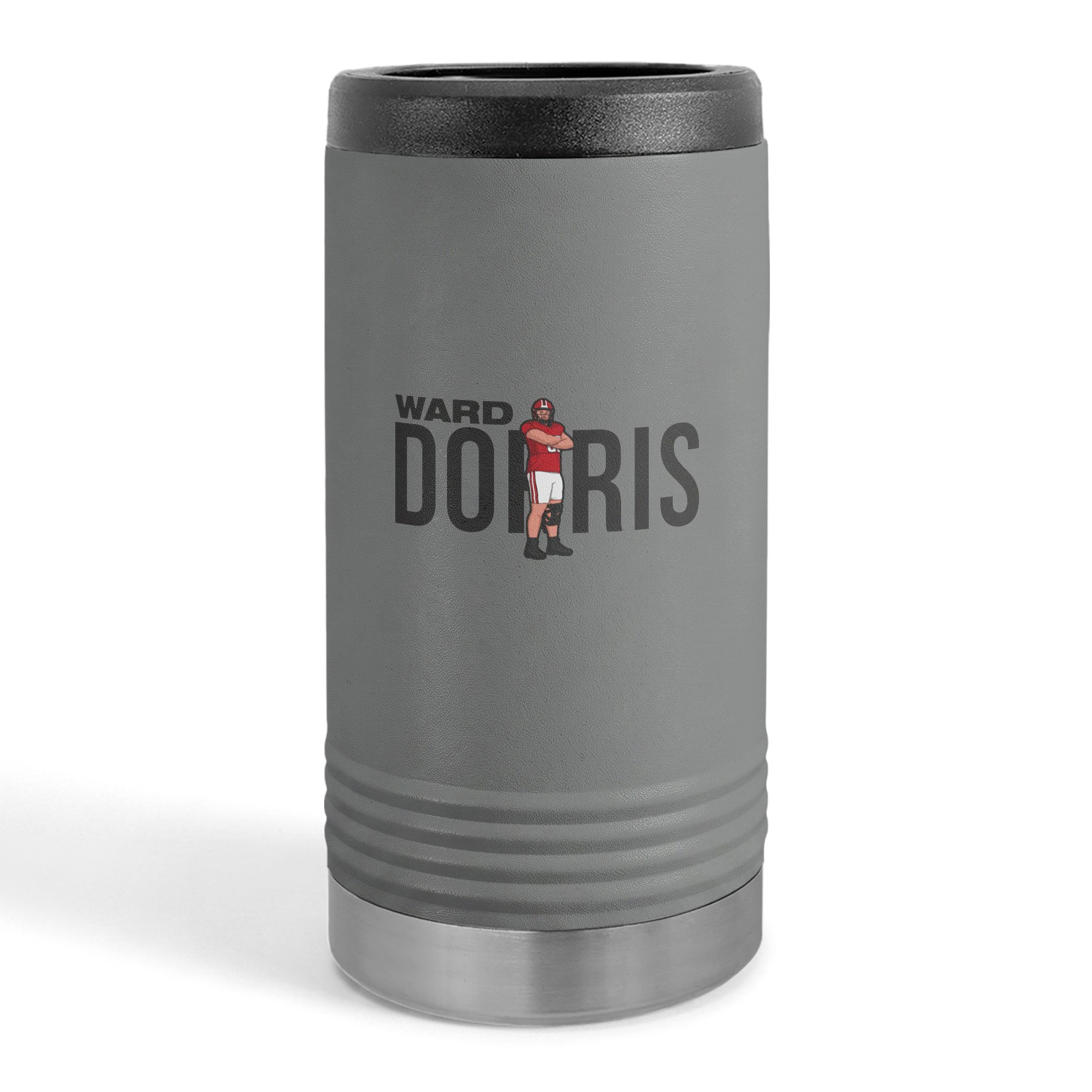 Slim Stainless Can Cooler — character_player_name in Grey