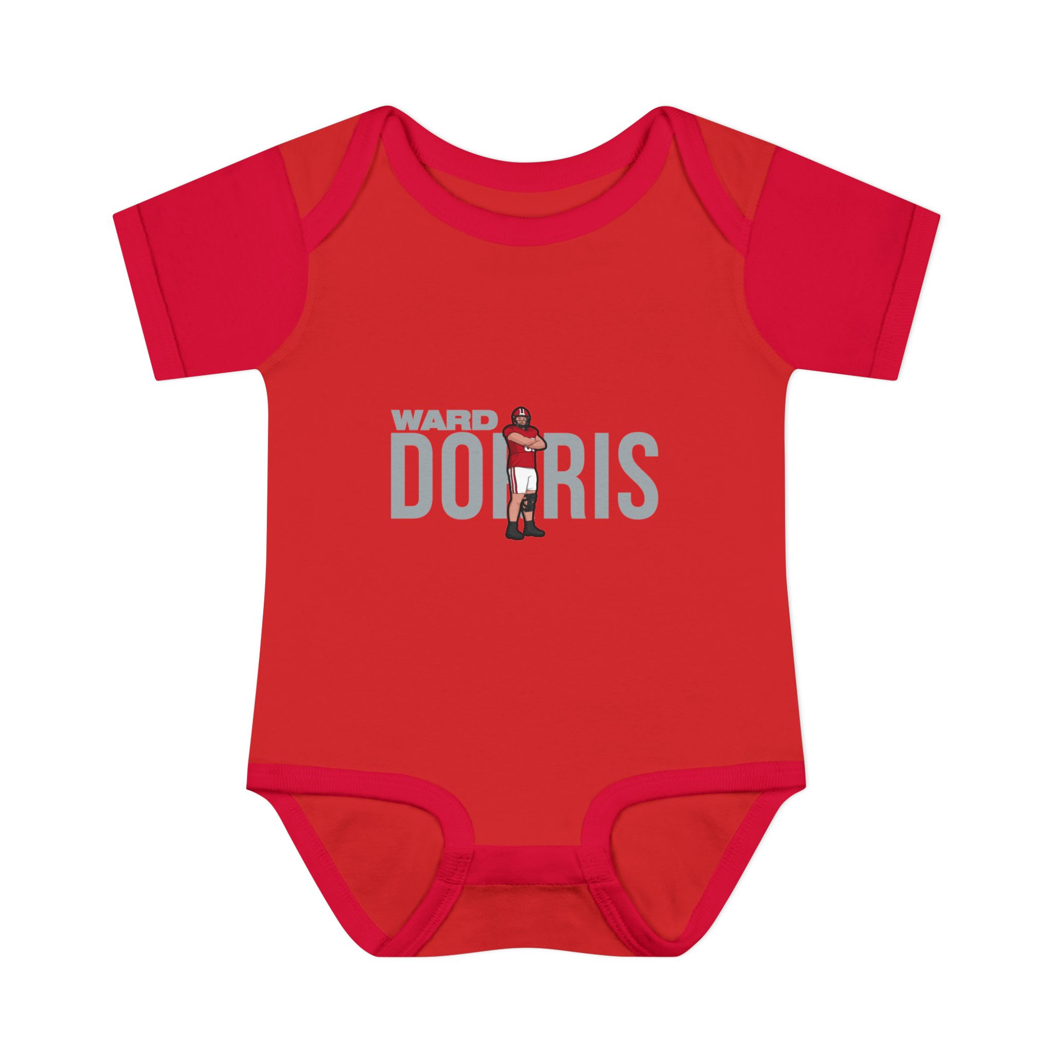 Baby Onesie — character_player_name in Red