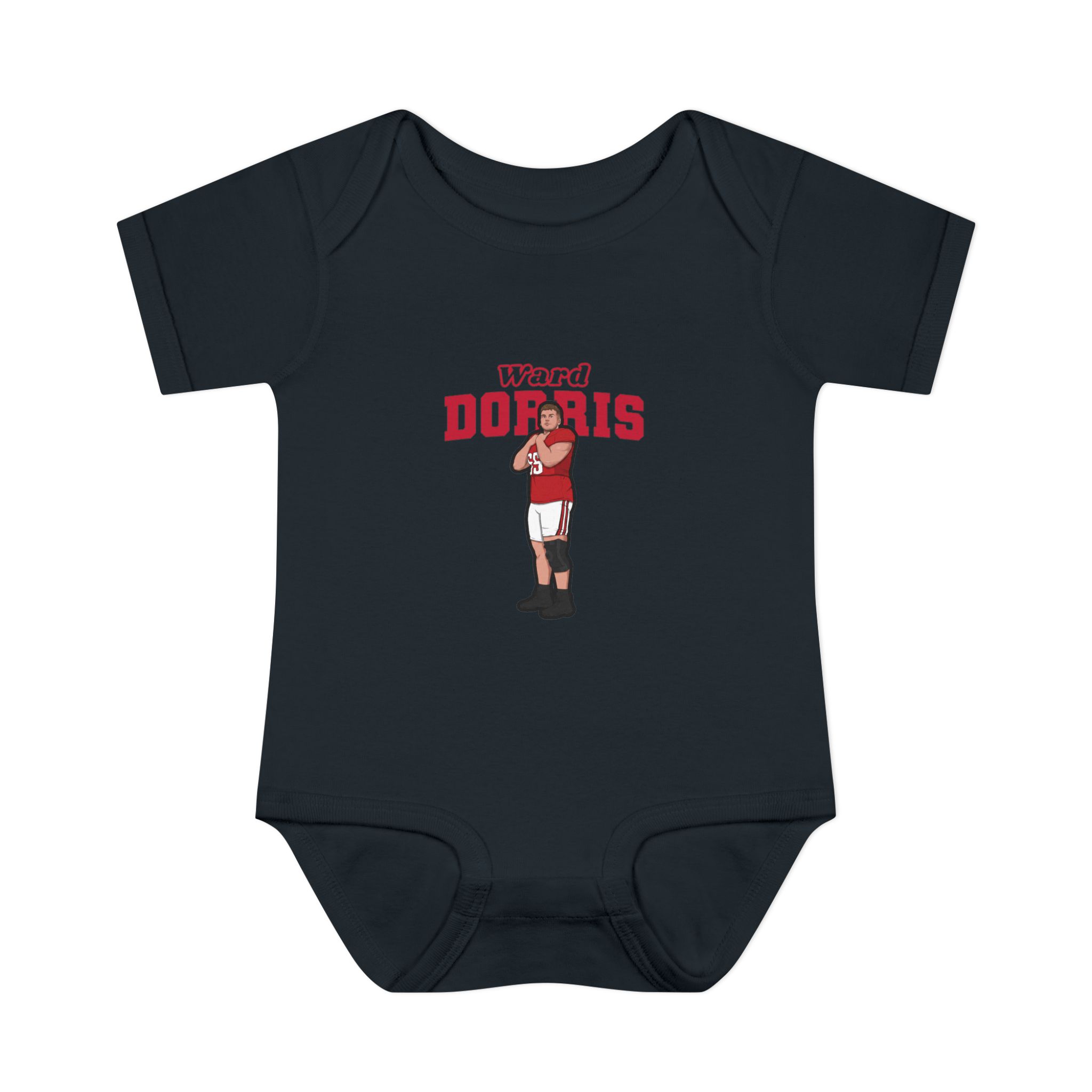 Baby Onesie — character_name_arch in Black