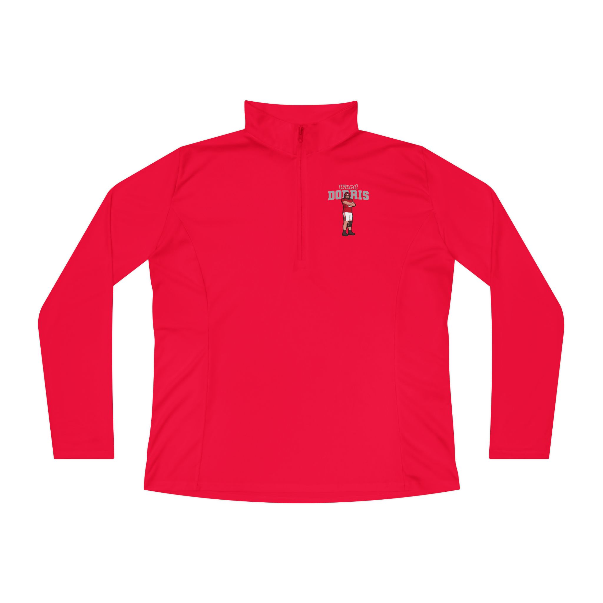 Women's Q-Zip Pullover — character_name_arch in Red