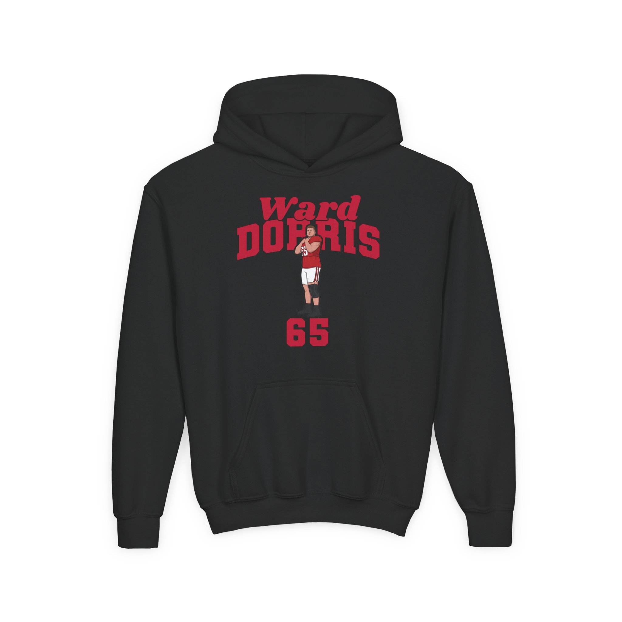 Youth Hoodie — character_signature_arch in Black