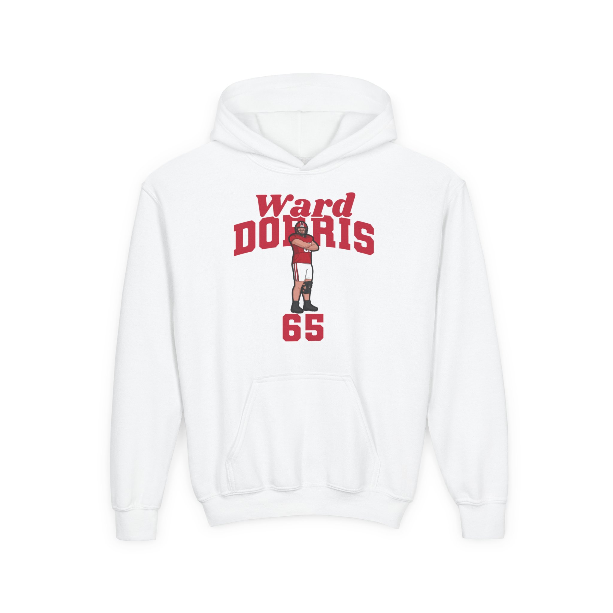 Youth Hoodie — character_signature_arch in White