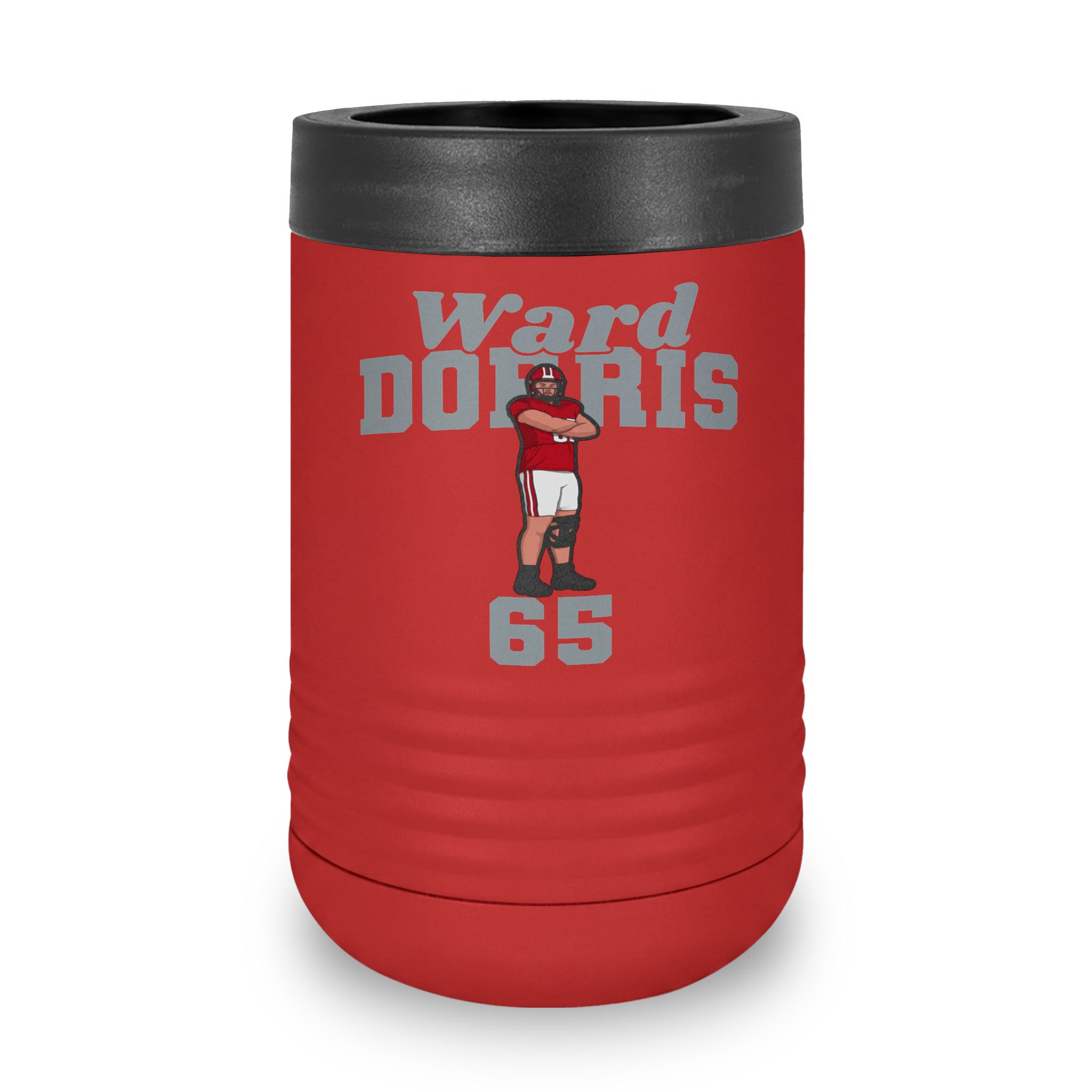 Stainless Can Cooler — character_signature_arch in Red
