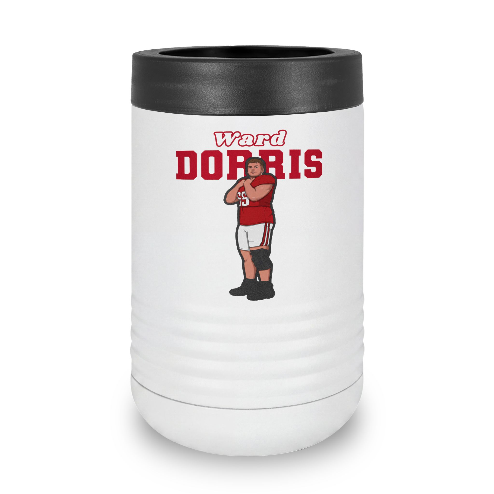 Stainless Can Cooler — character_name_arch in White