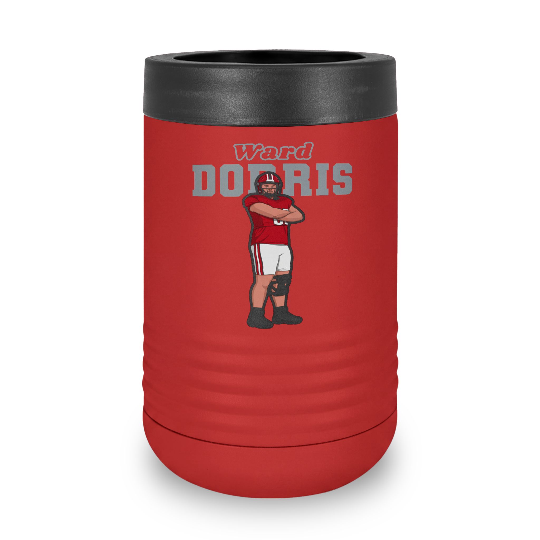 Stainless Can Cooler — character_name_arch in Red