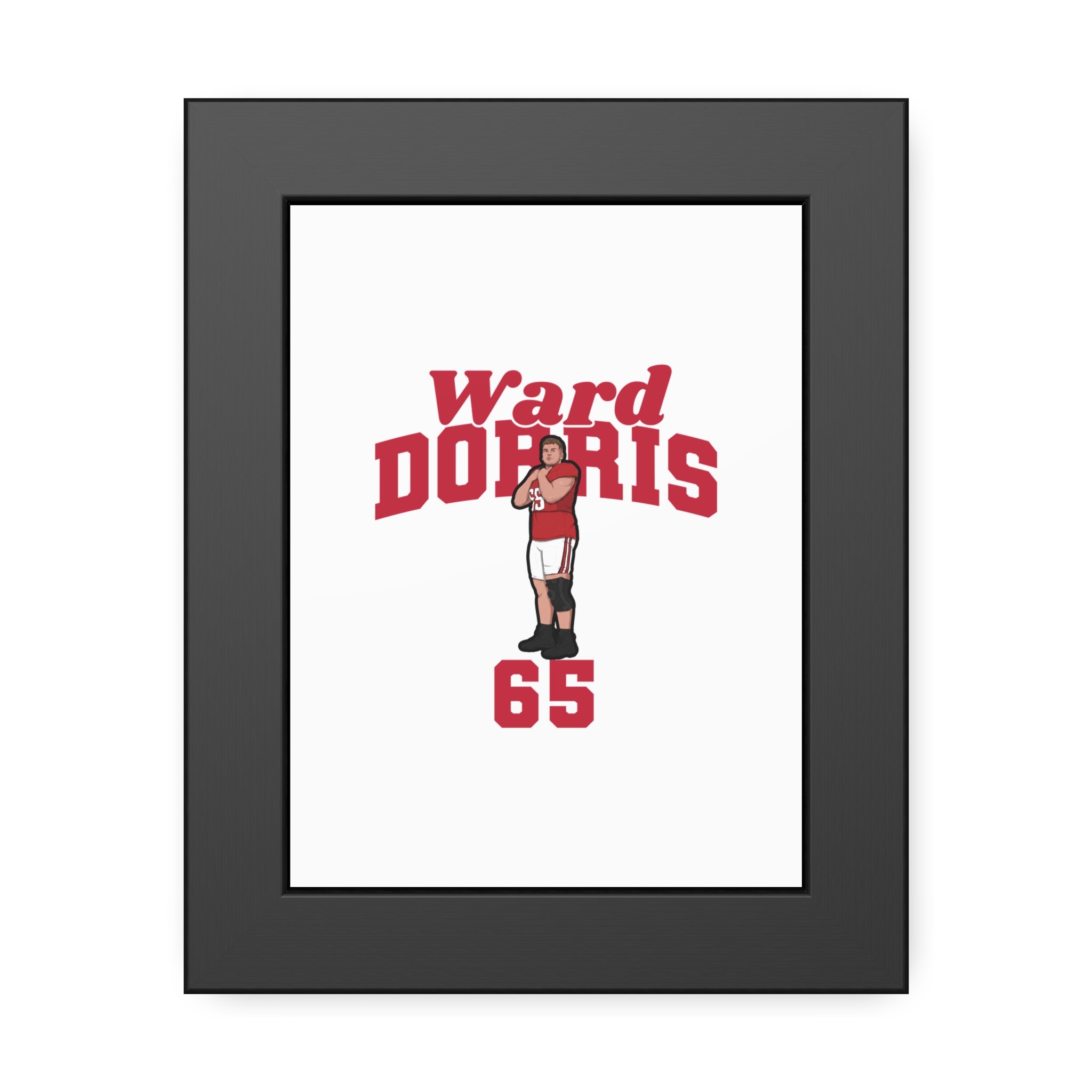 Framed Poster — character_signature_arch in Black