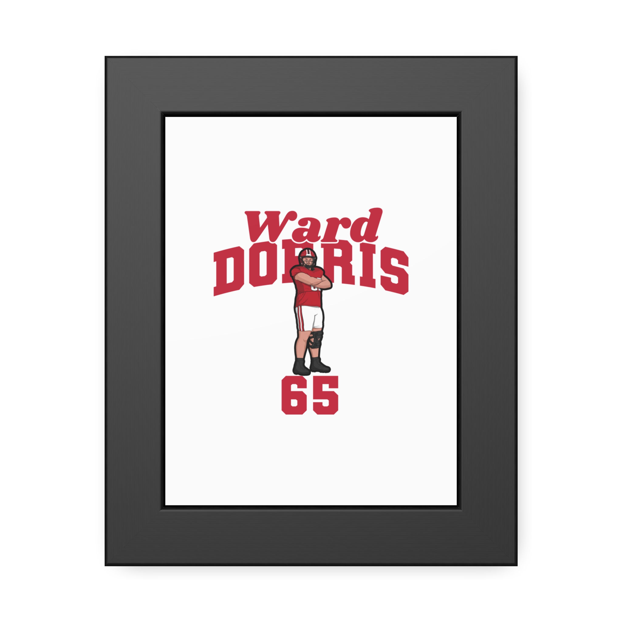 Framed Poster — character_signature_arch in Black