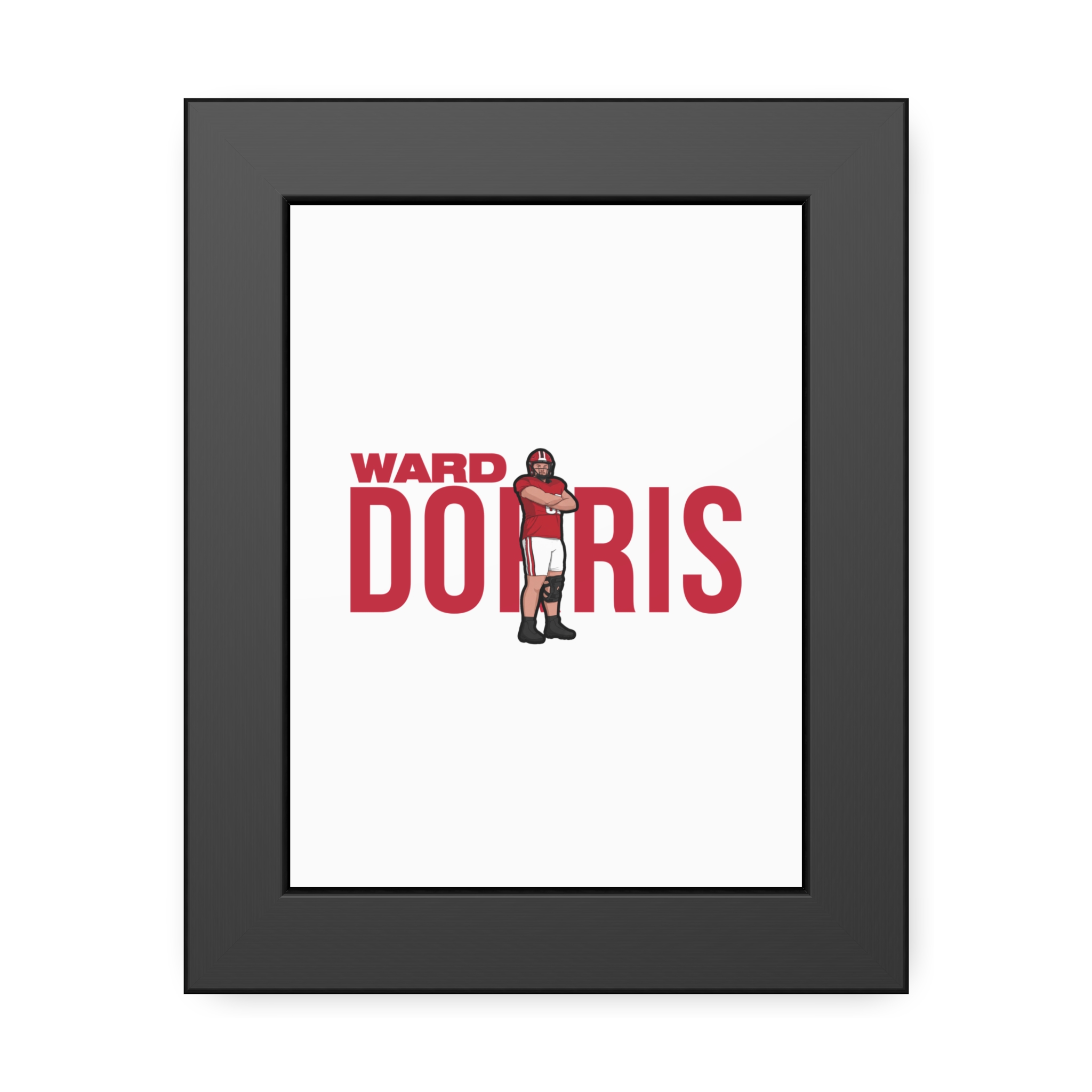 Framed Poster — character_player_name in Black