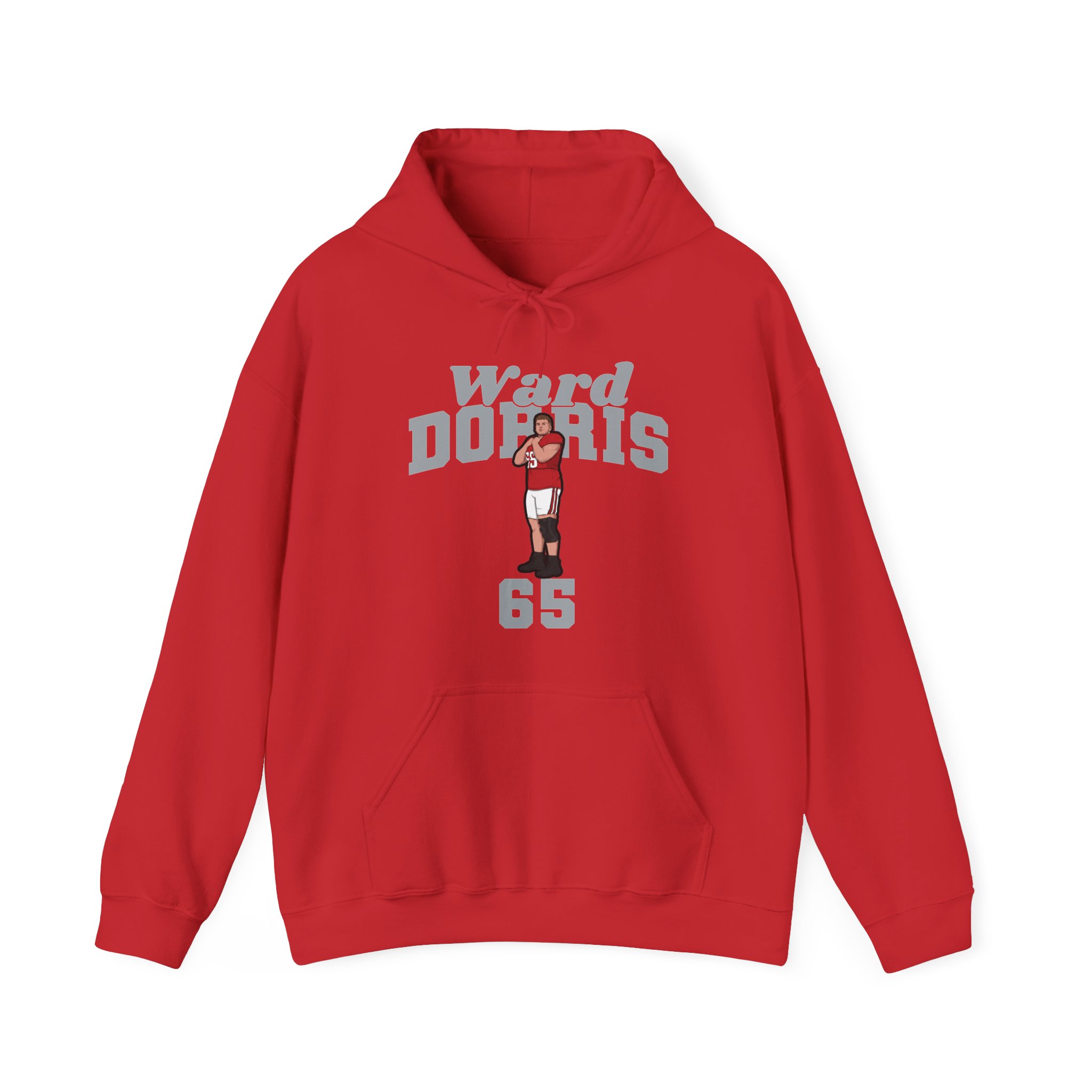 Hoodie — character_signature_arch in Red