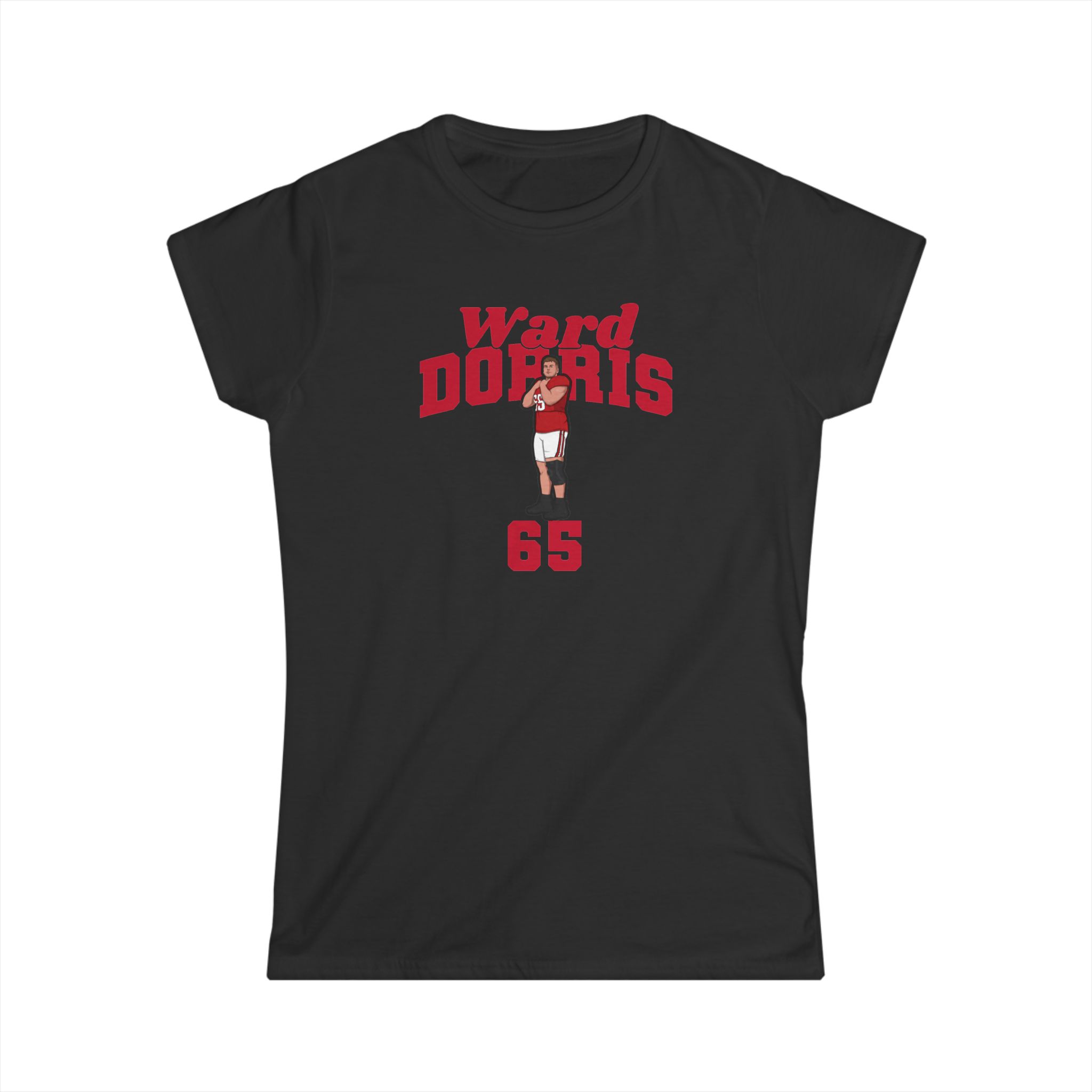 Women's Softstyle Tee — character_signature_arch in Black