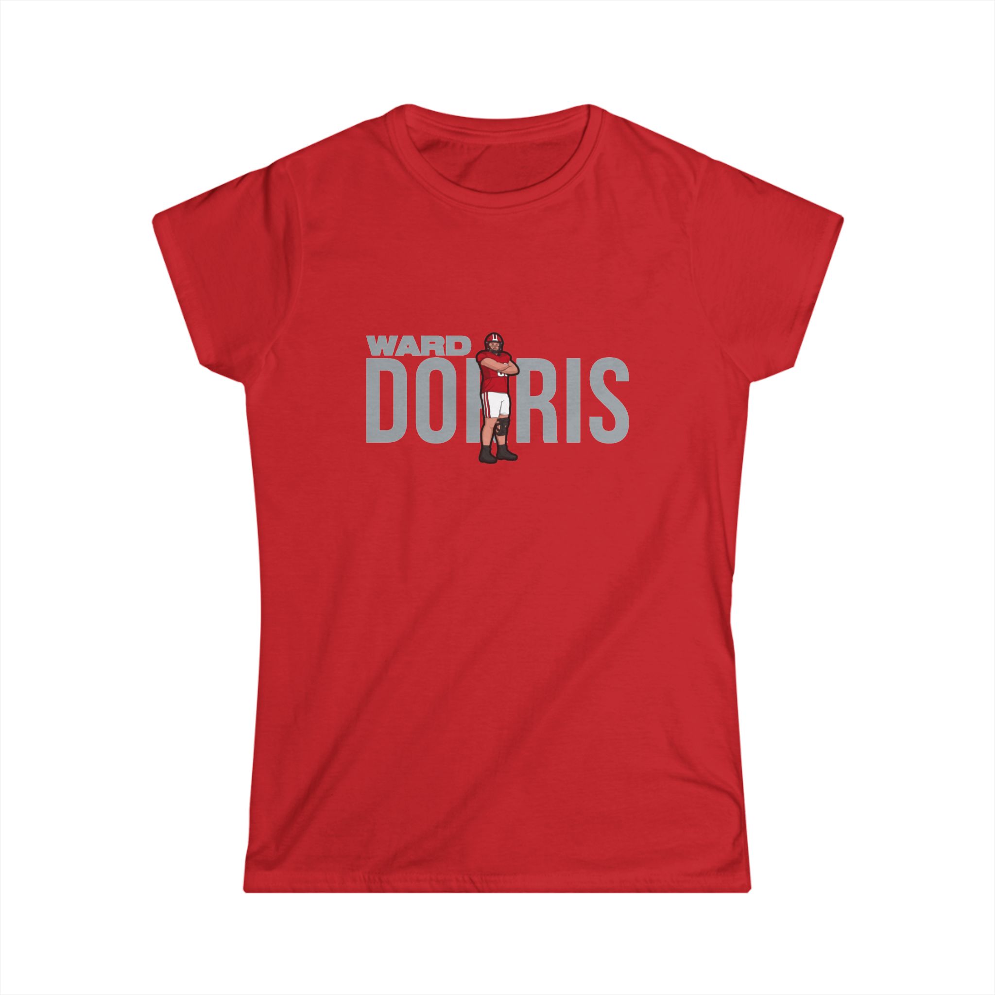 Women's Softstyle Tee — character_player_name in Red