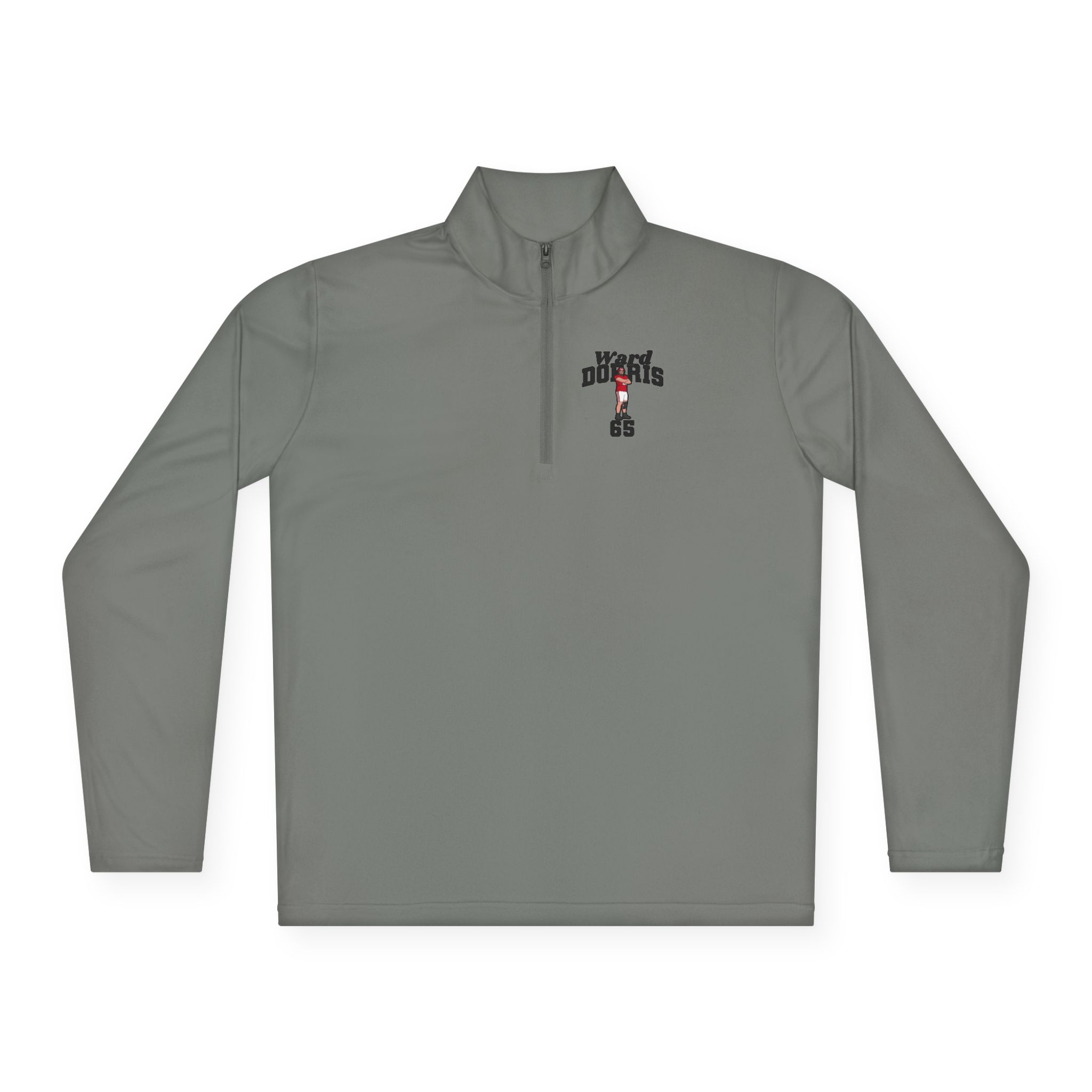 Q-Zip Pullover — character_signature_arch in Grey