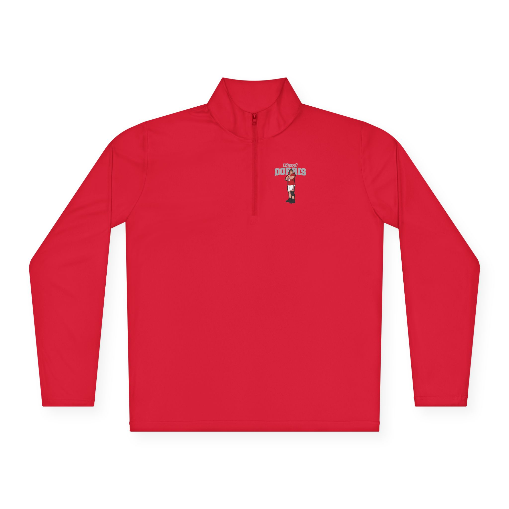 Q-Zip Pullover — character_name_arch in Red