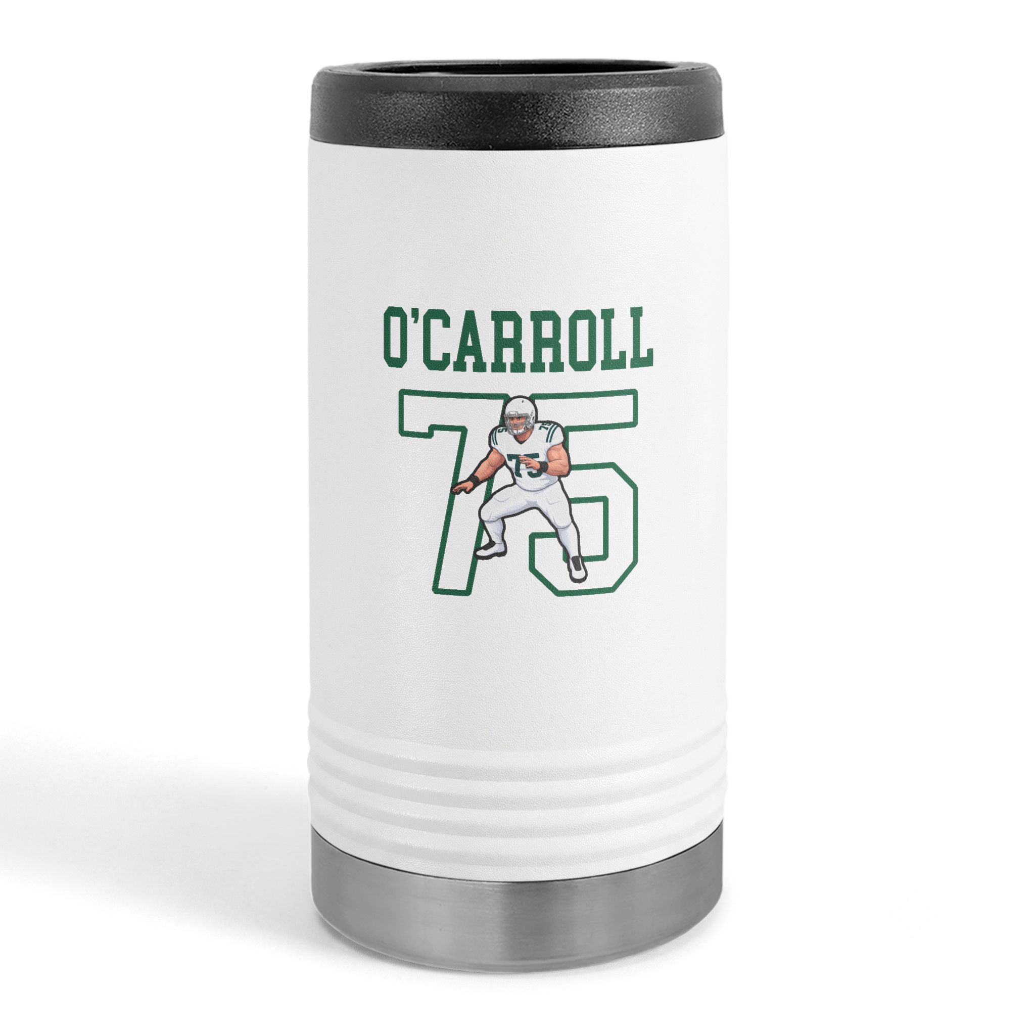 Slim Stainless Can Cooler — character_shirsey in White
