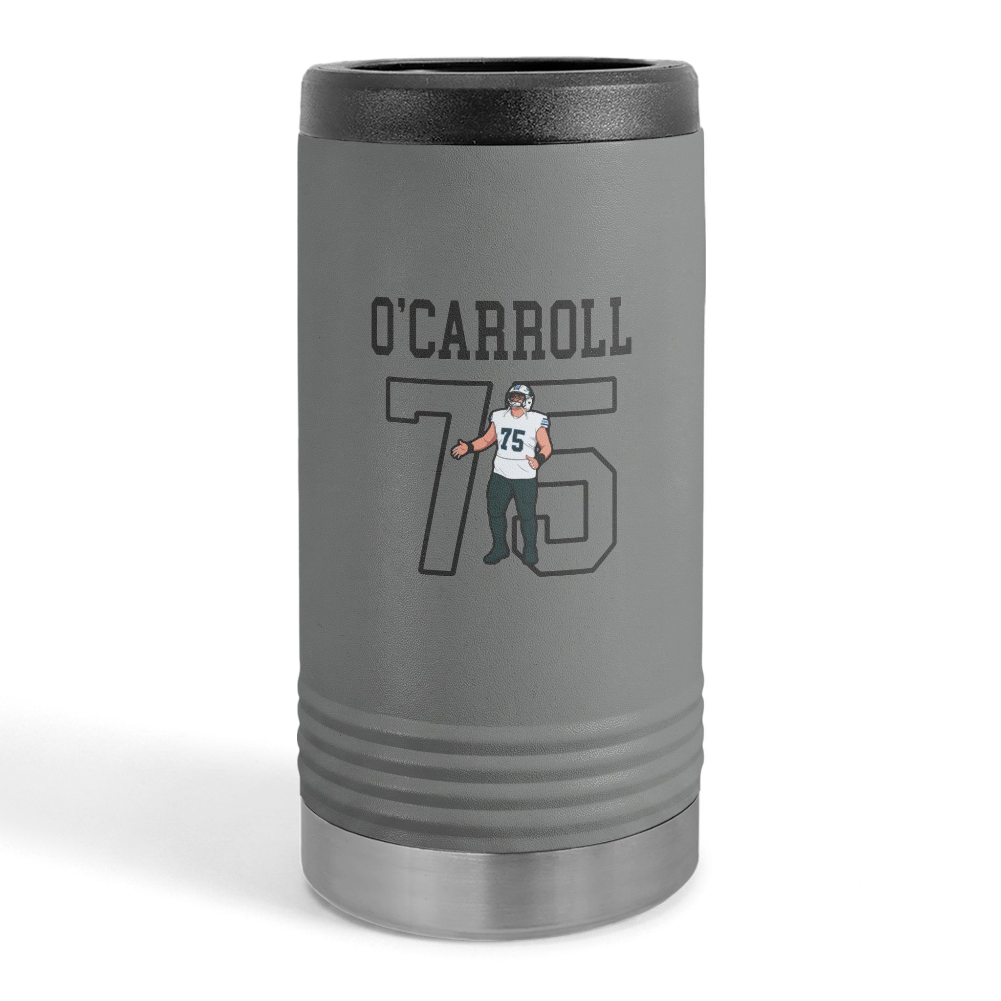Slim Stainless Can Cooler — character_shirsey in Grey