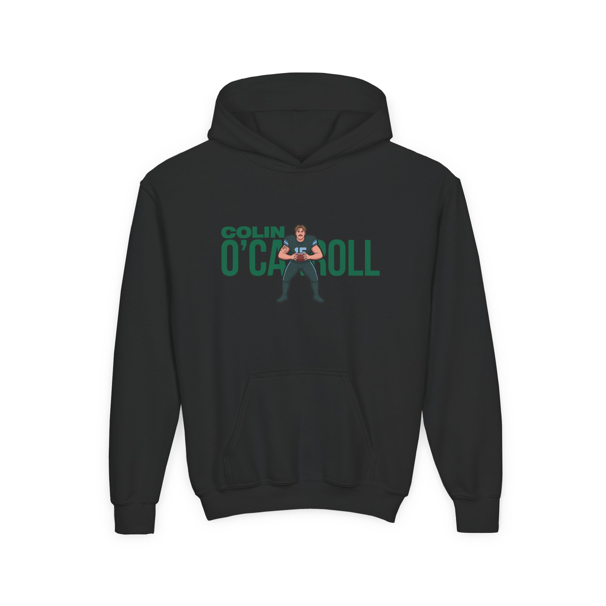 Youth Hoodie — character_player_name in Black