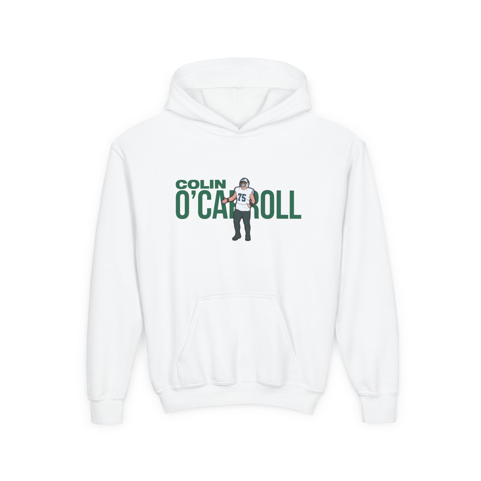 Youth Hoodie — character_player_name in White