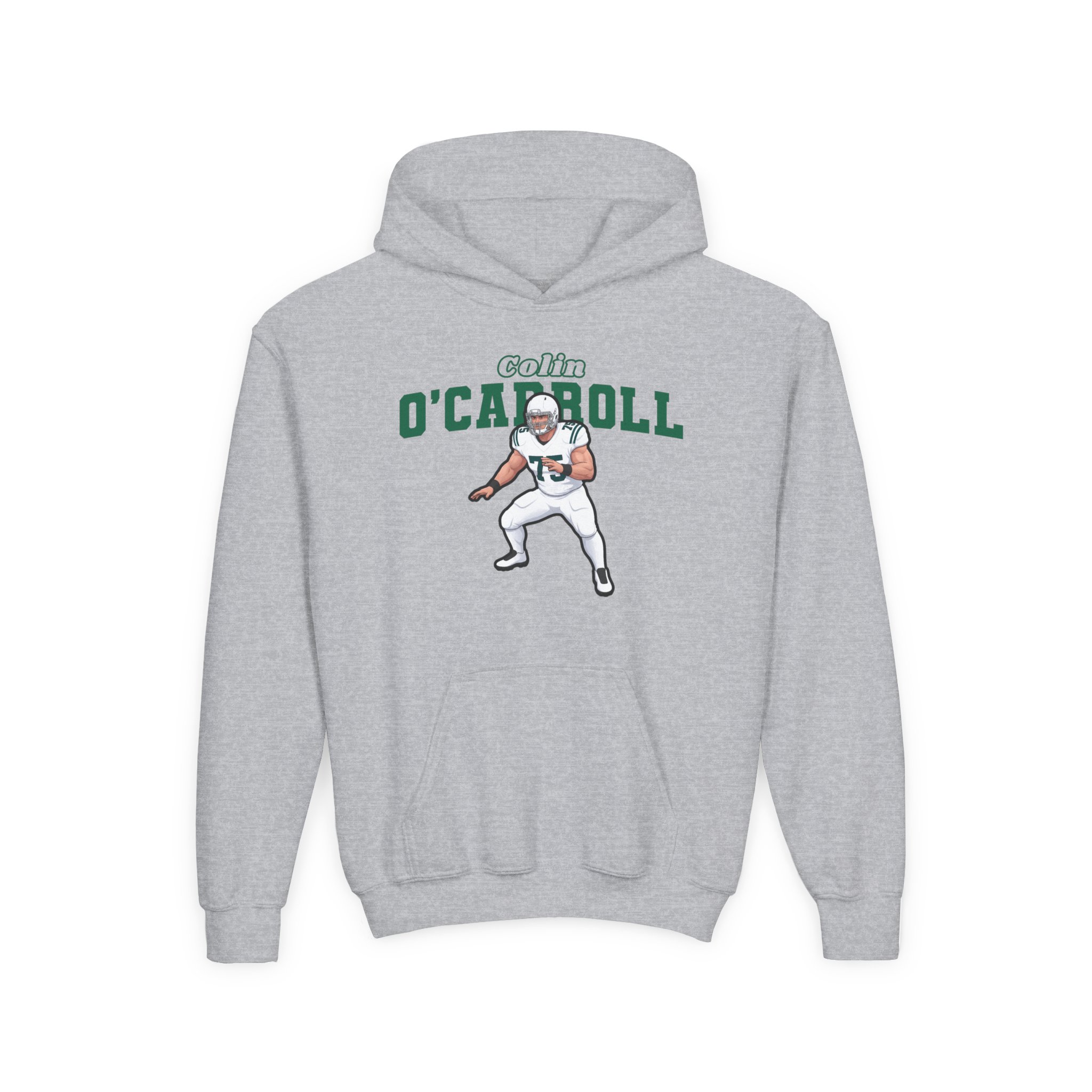 Youth Hoodie — character_name_arch in Grey