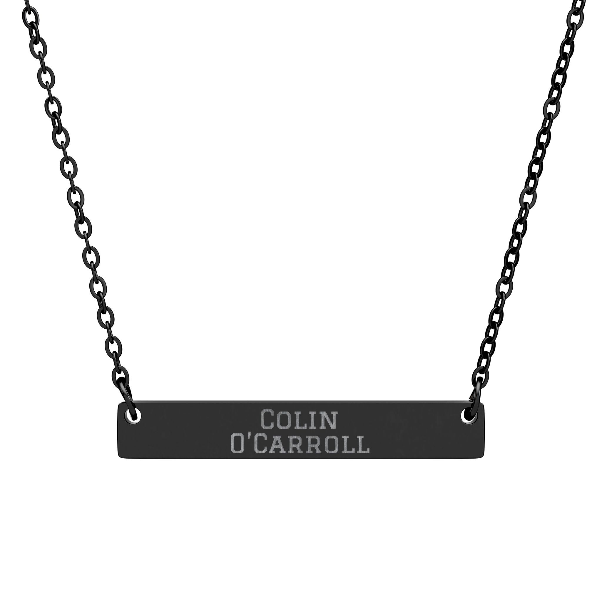 Engraved Bar Necklace — Classic in Black