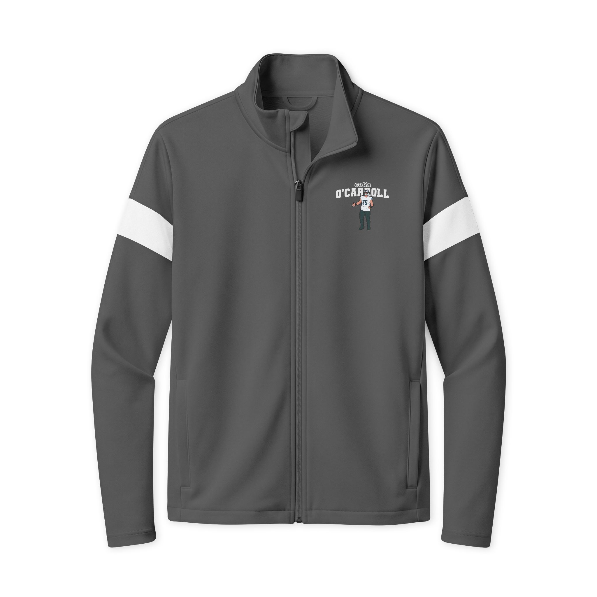 Travel Full-Zip Jacket — character_name_arch in Iron Grey/ White