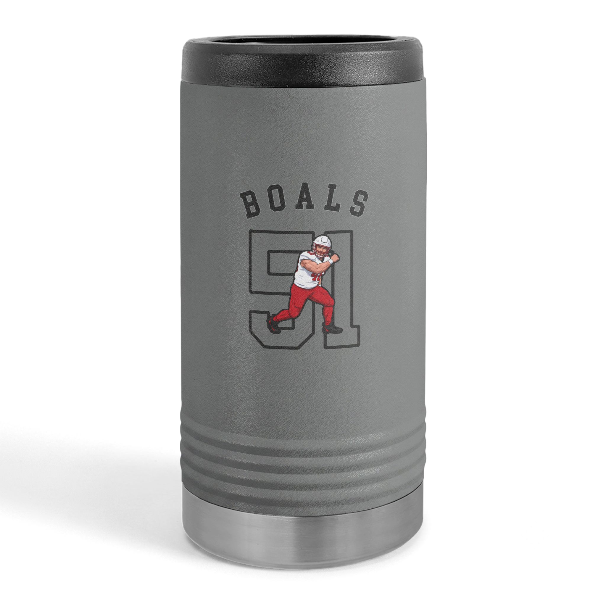 Slim Stainless Can Cooler — character_shirsey_arch in Grey