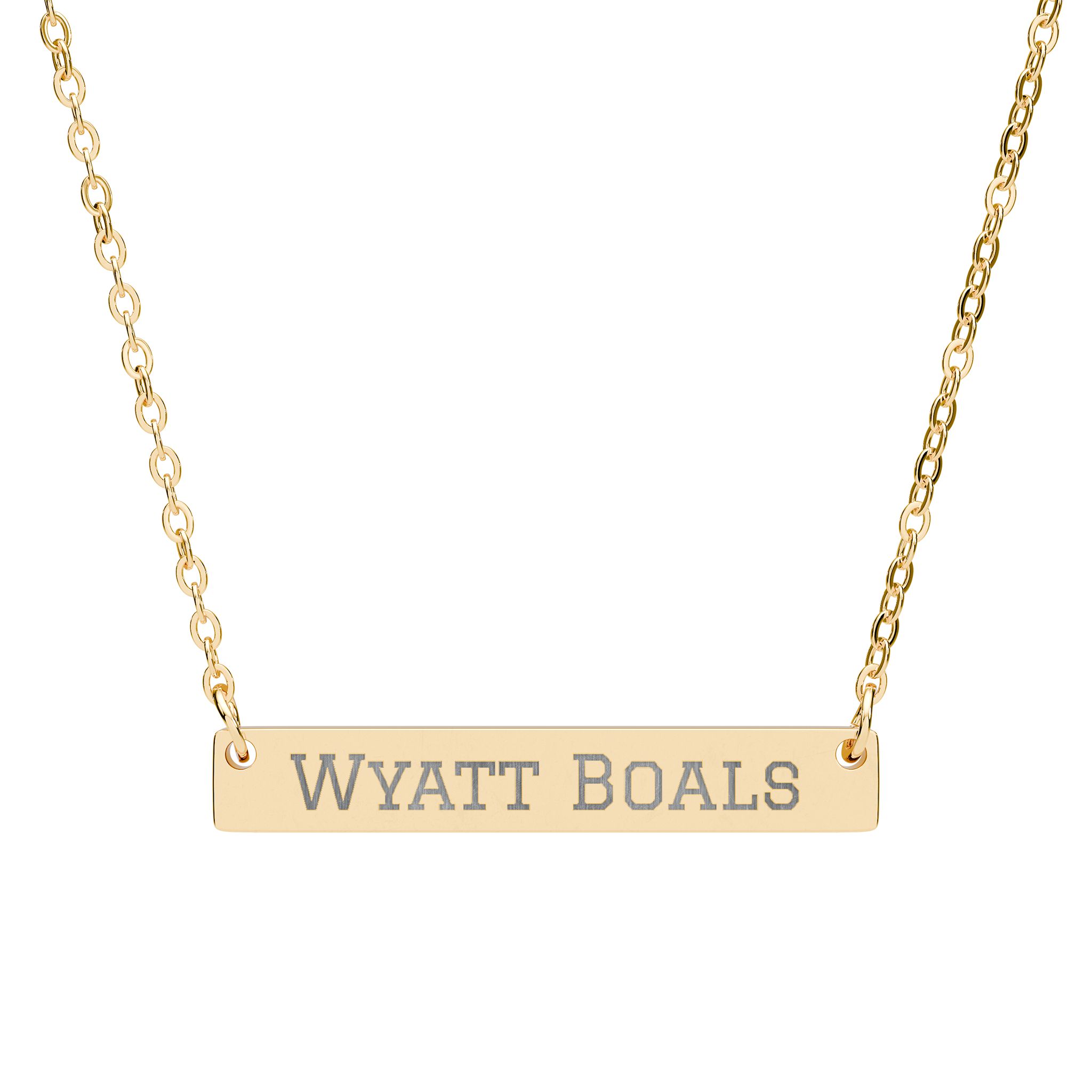 Engraved Bar Necklace — Classic in Gold