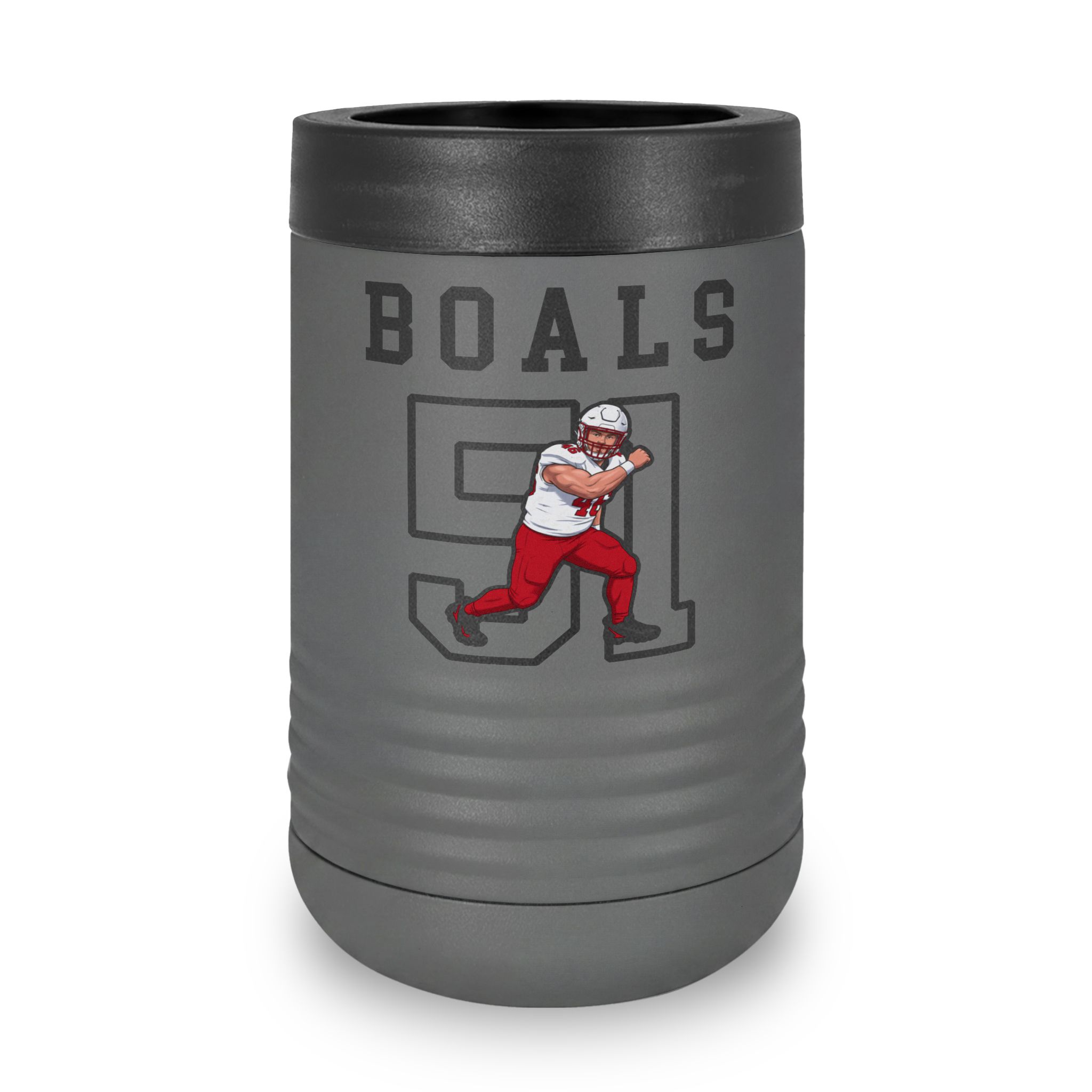 Stainless Can Cooler — character_shirsey in Grey