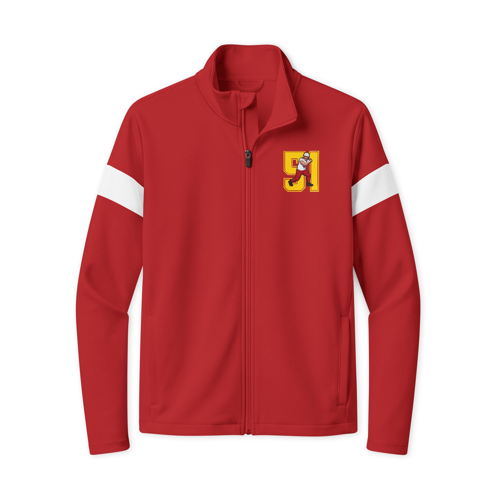 Travel Full-Zip Jacket — character_number in Deep Red/ White