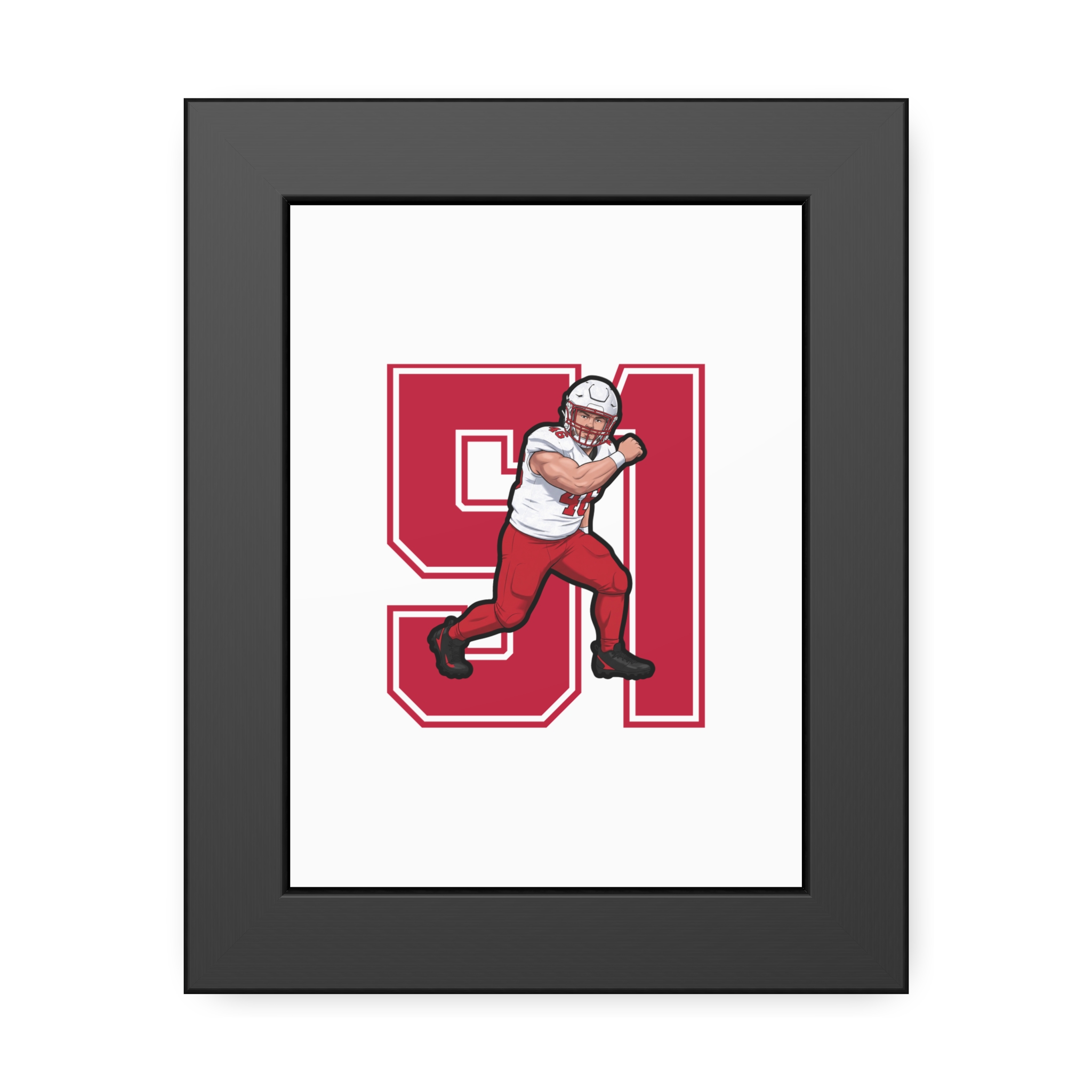 Framed Poster — character_number in Black