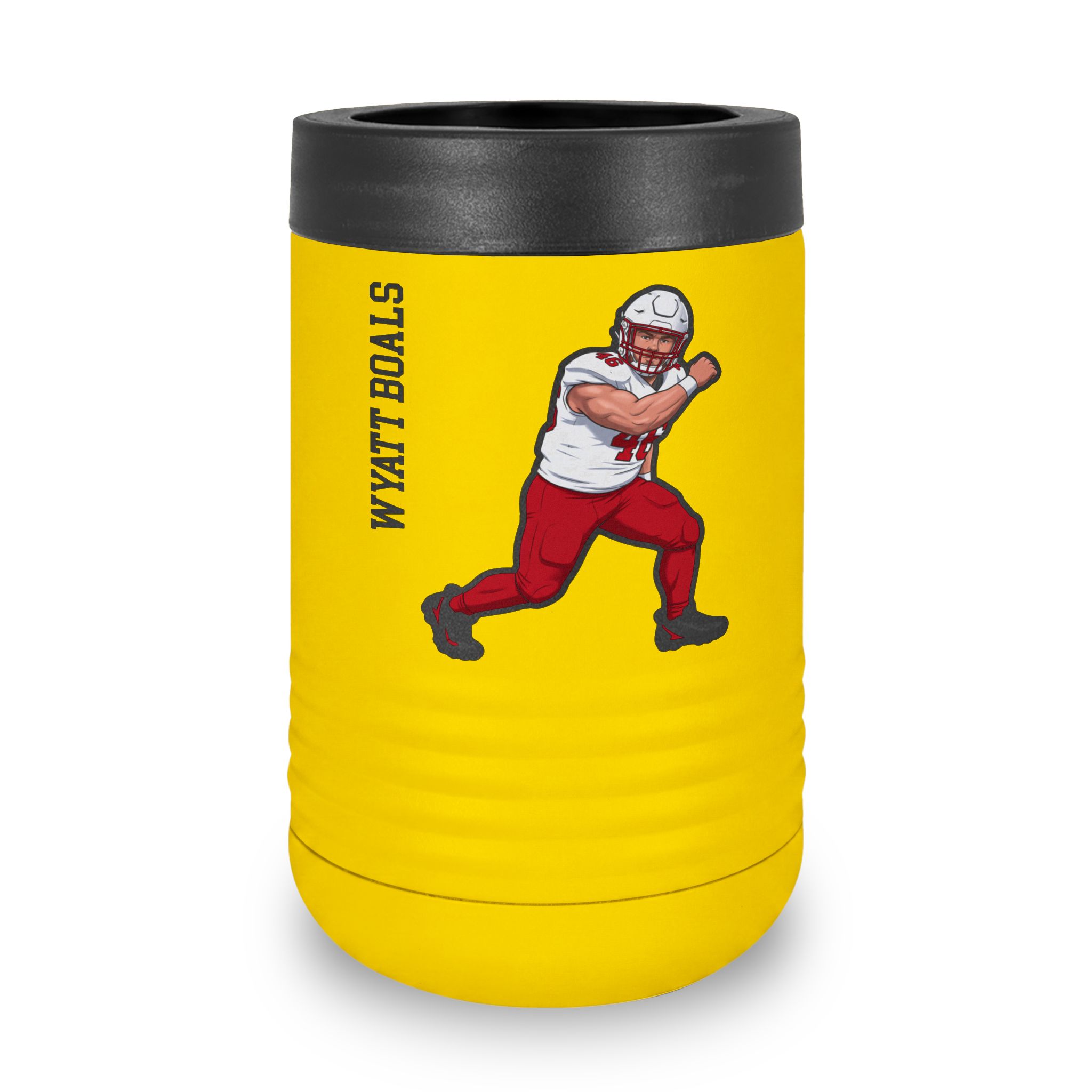 Stainless Can Cooler — character_name_vertical in Yellow