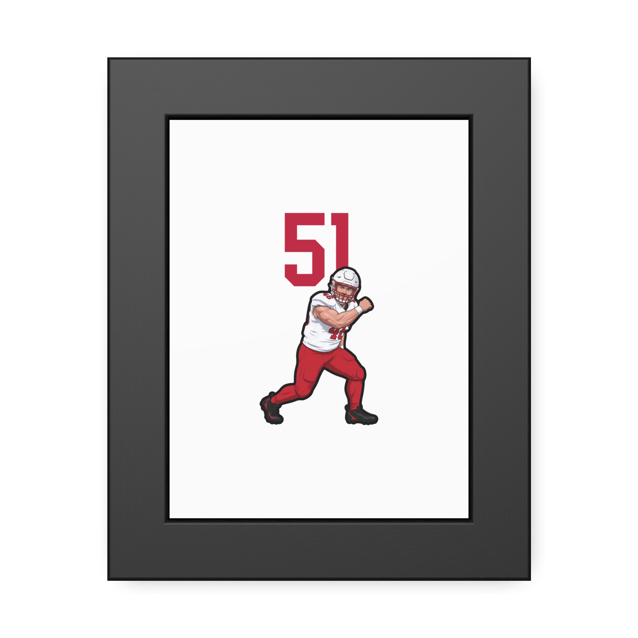Framed Poster — character_number_top in Black