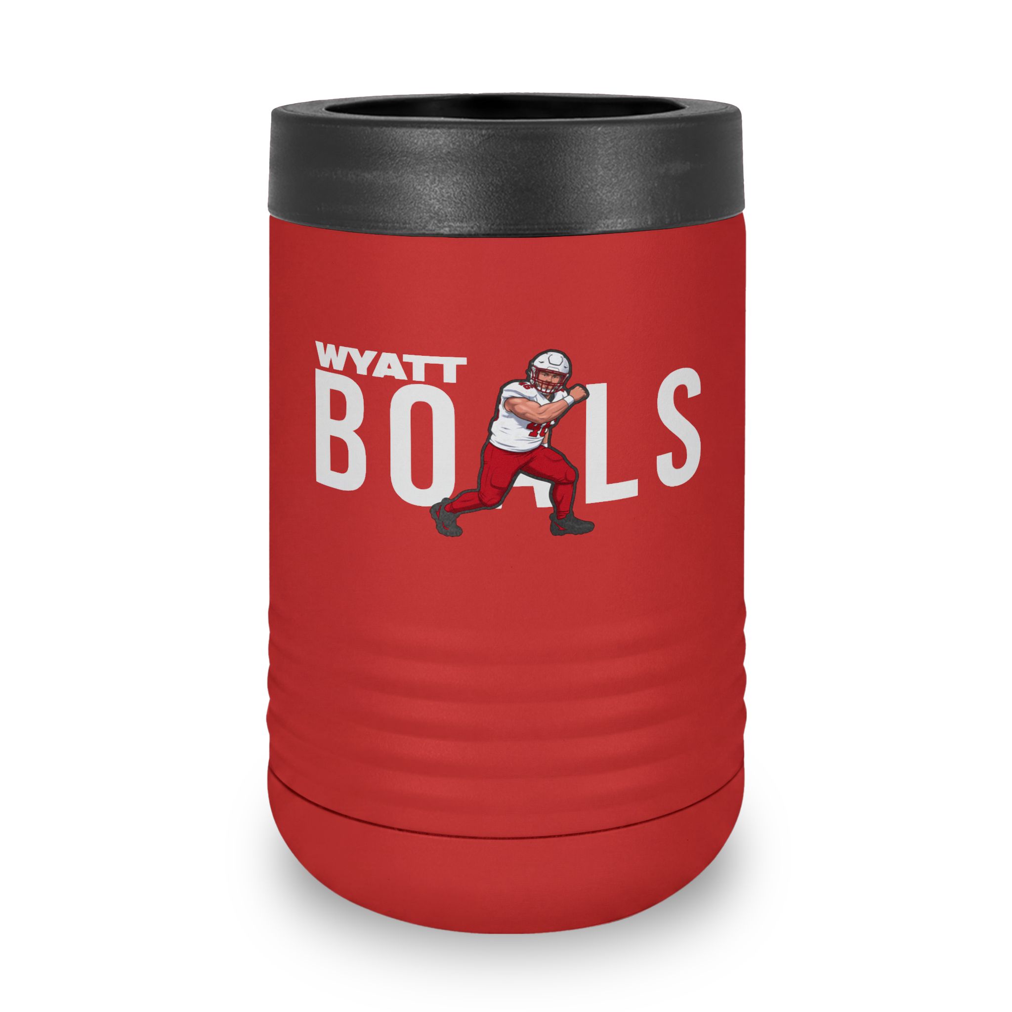 Stainless Can Cooler — character_player_name in Red