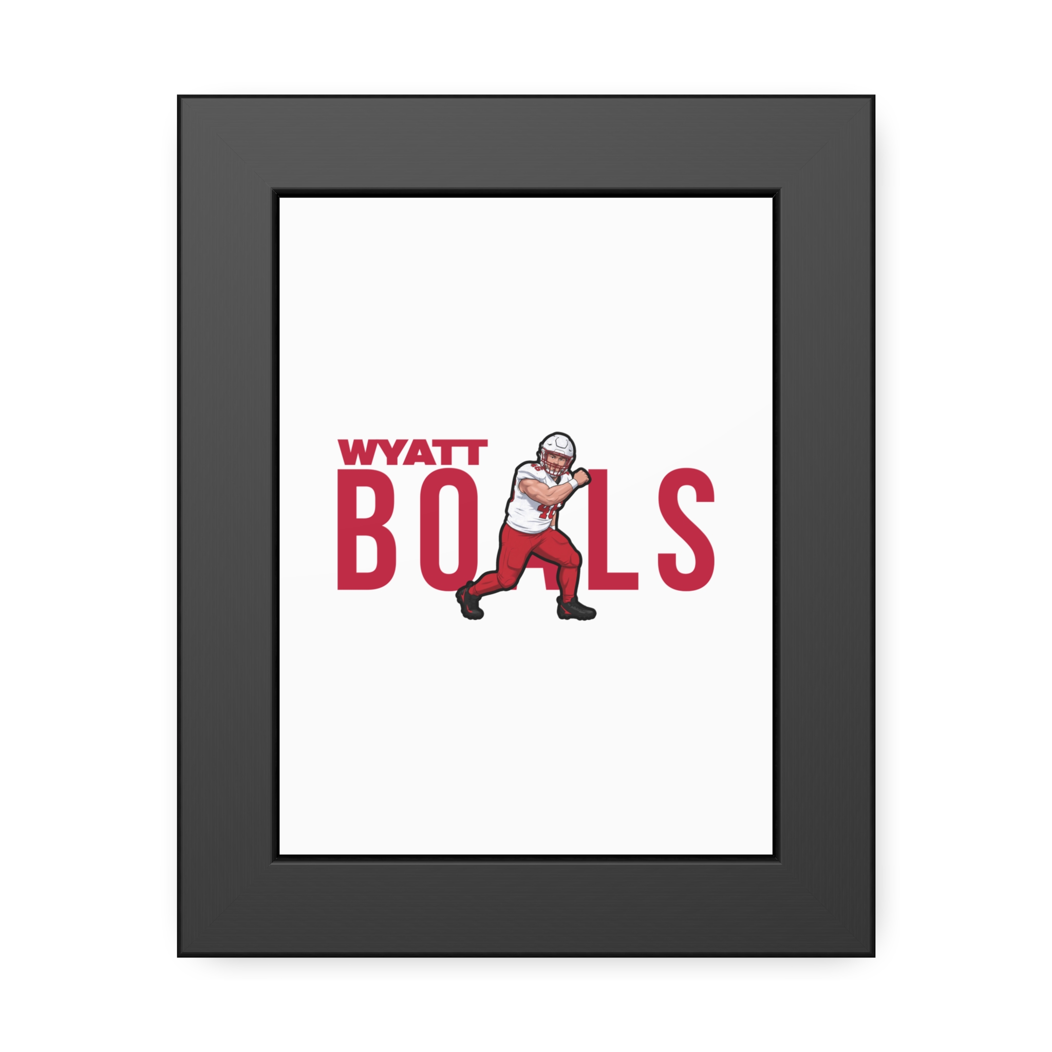 Framed Poster — character_player_name in Black