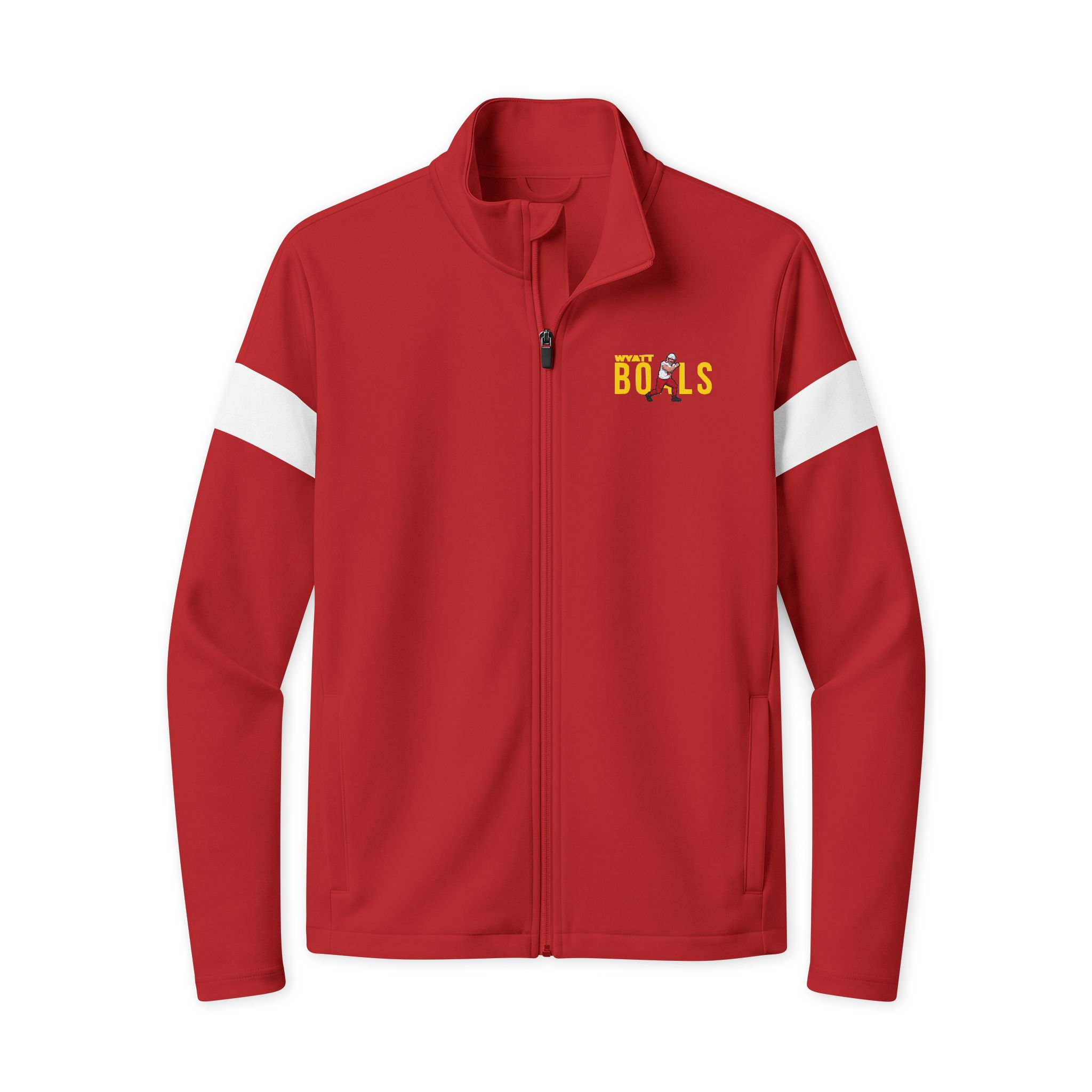 Travel Full-Zip Jacket — character_player_name in Deep Red/ White