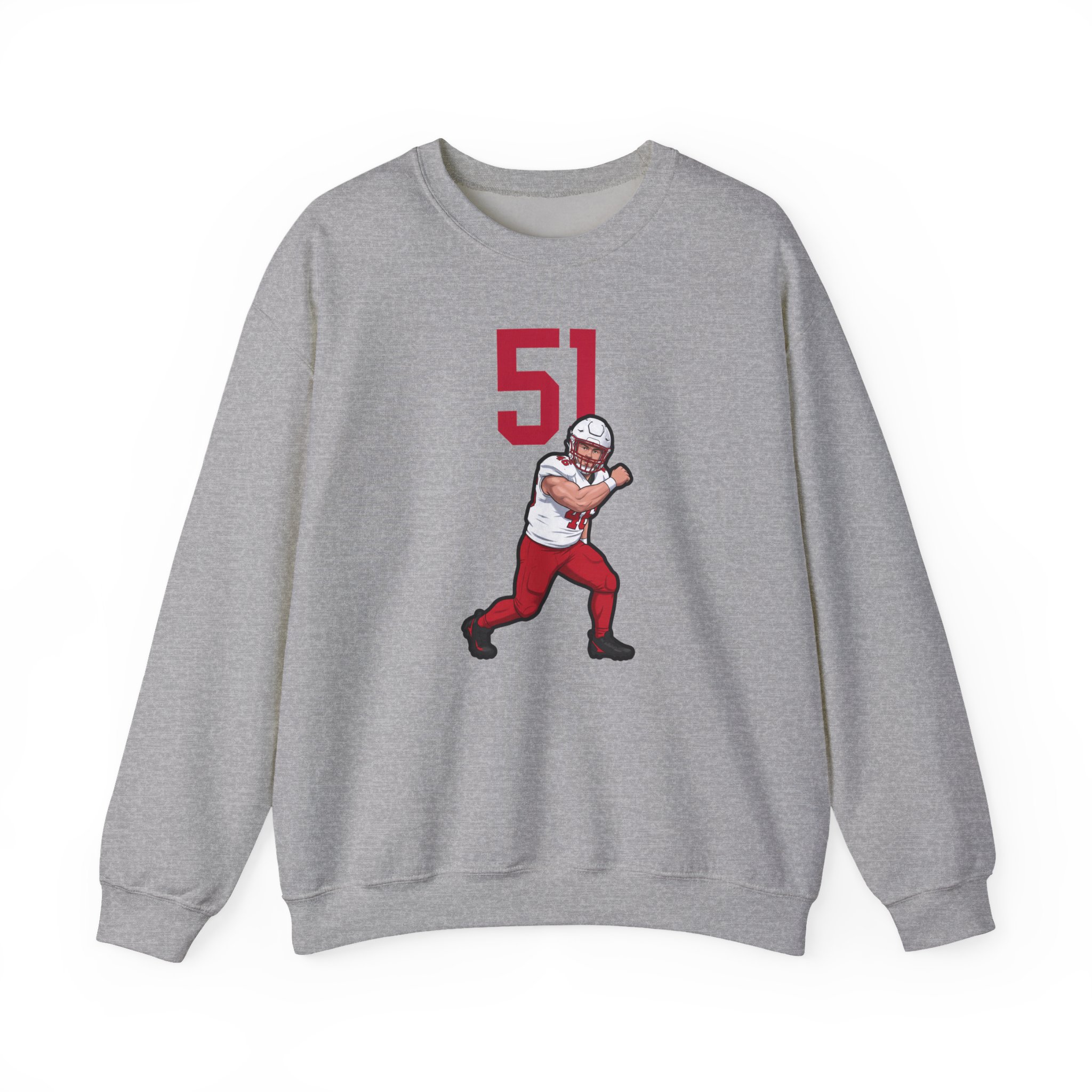 Crewneck Sweatshirt — character_number_top in Grey